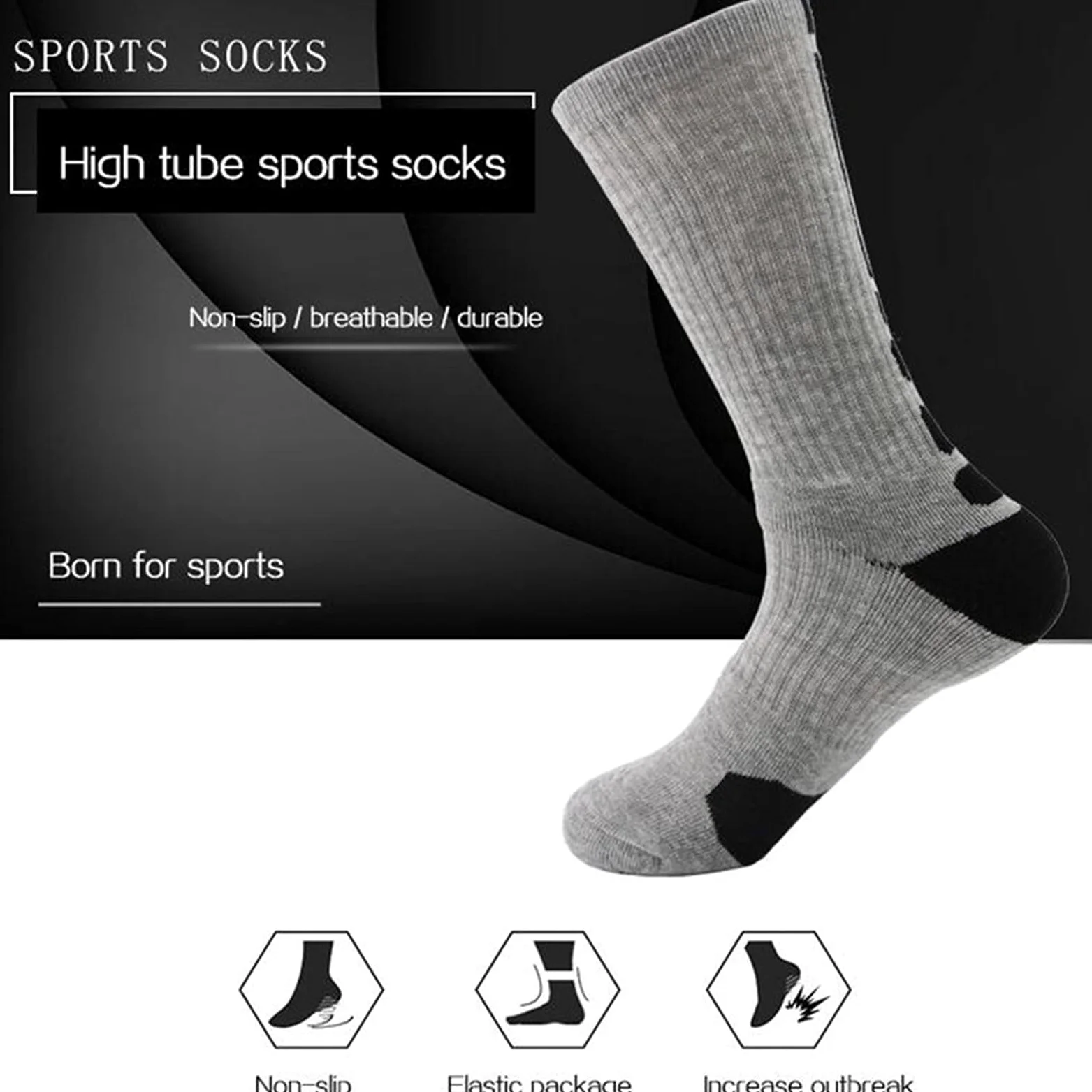 5 Pares de Hombres Deportes Calcetines con amortiguación Terry Baloncesto Ciclismo Running Senderismo Tenis Socket Ski Women Cotton Sports Socks 39-45