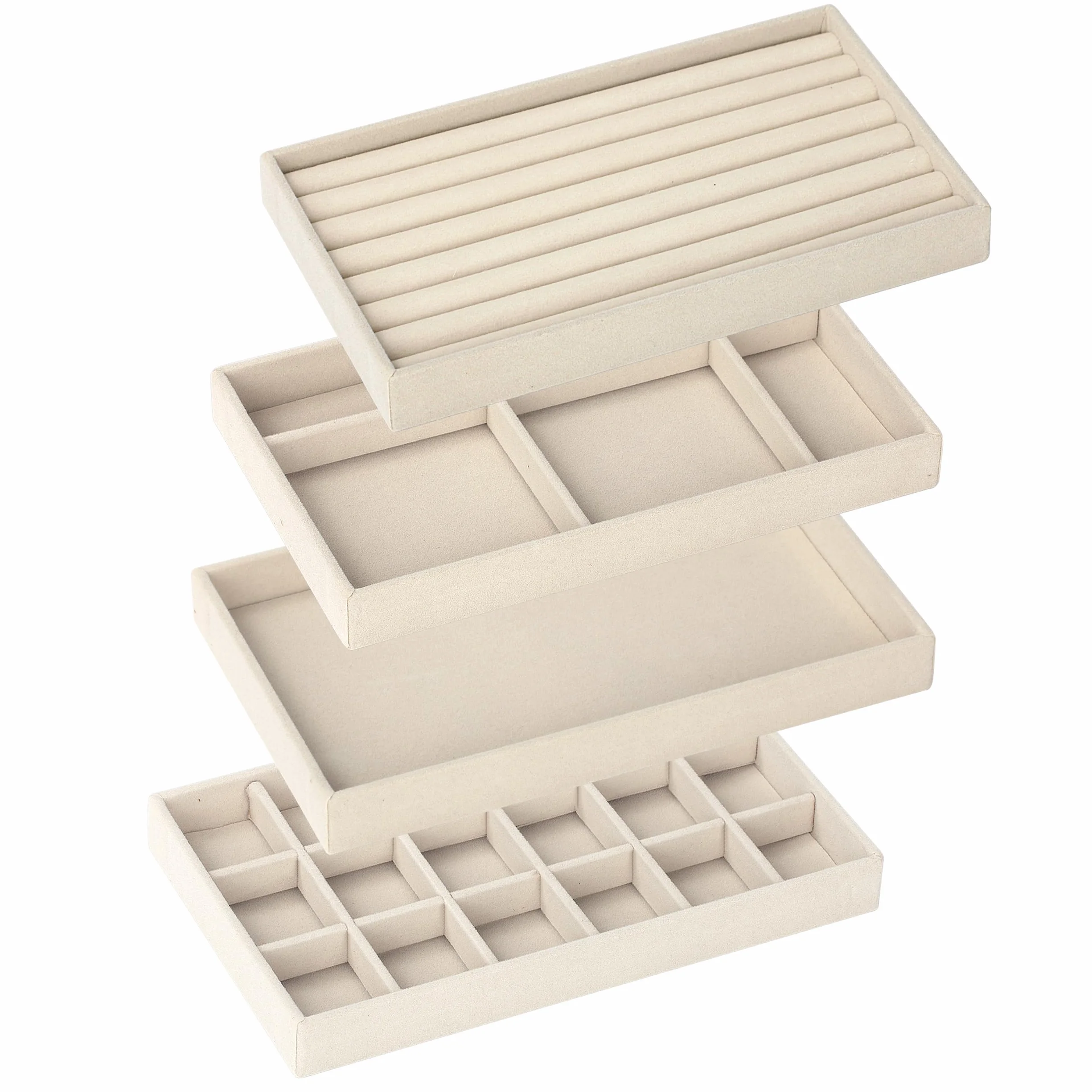 Schmuck Organizers,Schmucktablett,Schmuckaufbewahrung schublade, Schmuckeinsatz für Schubladen,Schmucktablett Stapelbar,Zum Aufbewahrung und Präseneren Von Ohrringe