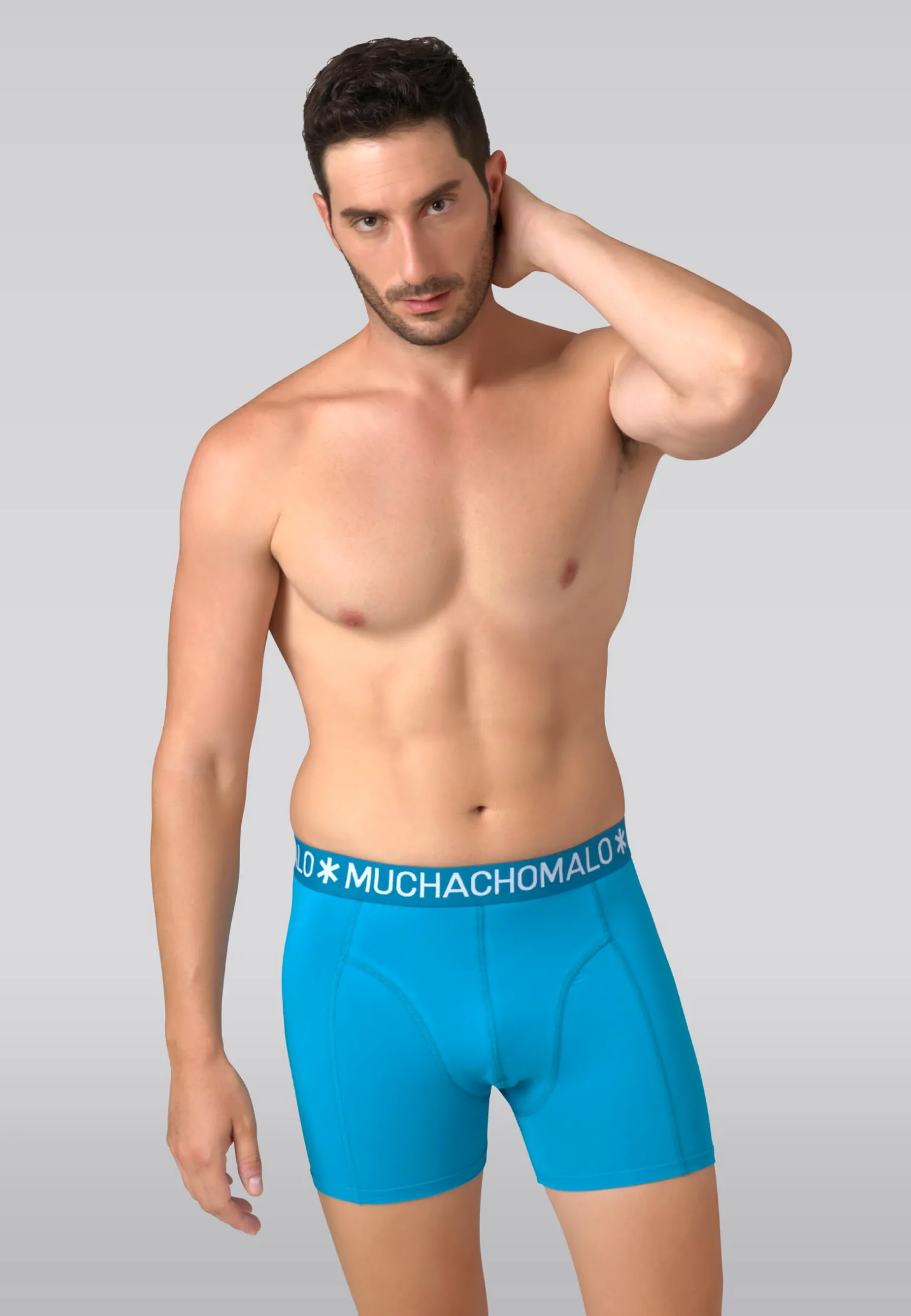Muchachomalo Calzoncillos tipo bóxer para hombre, de algodón liso, paquete de 5 unidades, con ajuste clásico, con cintura elástica