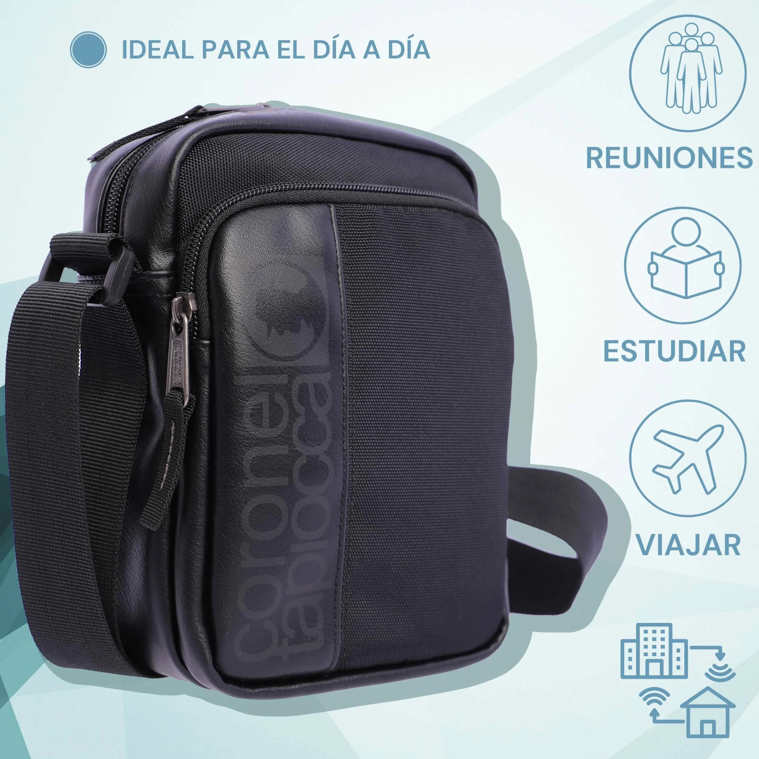 Coronel Tapioca – Bandolera para hombre estilo casual | Bolso hombre bandolera compacto con múltiples compartimentos | Ideal para uso diario, viajes o trabajo