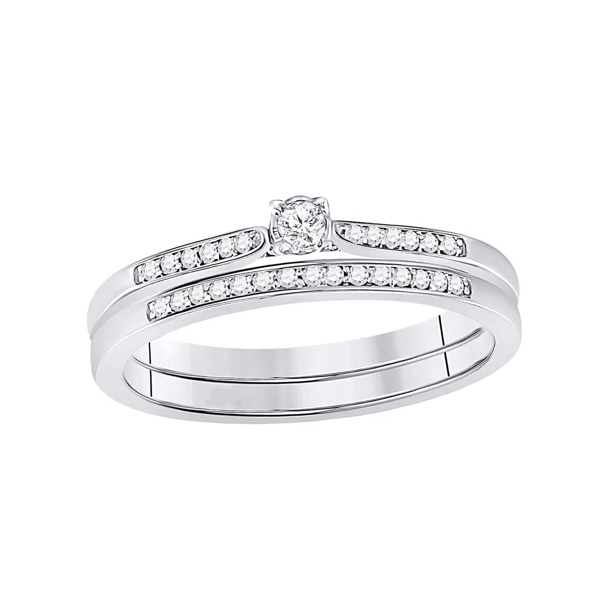 DazzlingRock Collection 10 quilates oro blanco redonda G-H Diamond