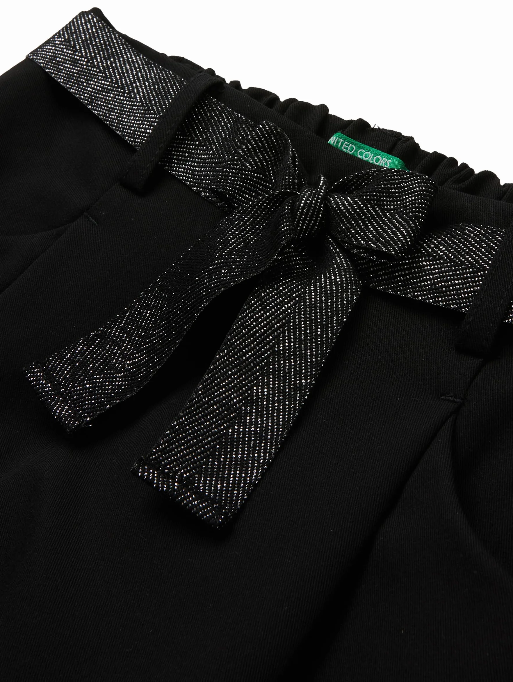 United Colors of Benetton Short + Cinturón, Negro, 120 cm