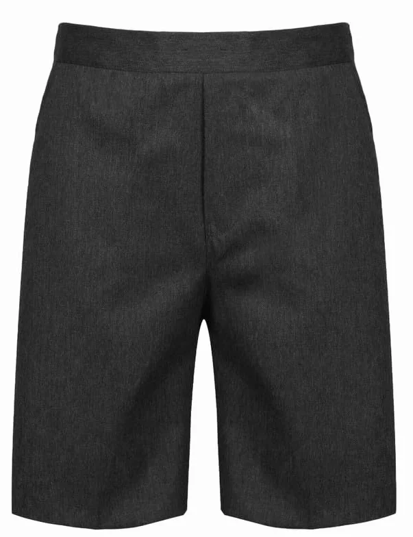 L S U Pantalones cortos escolares para niños, uniforme medio elástico, sin cremallera/clip, 2-11 años