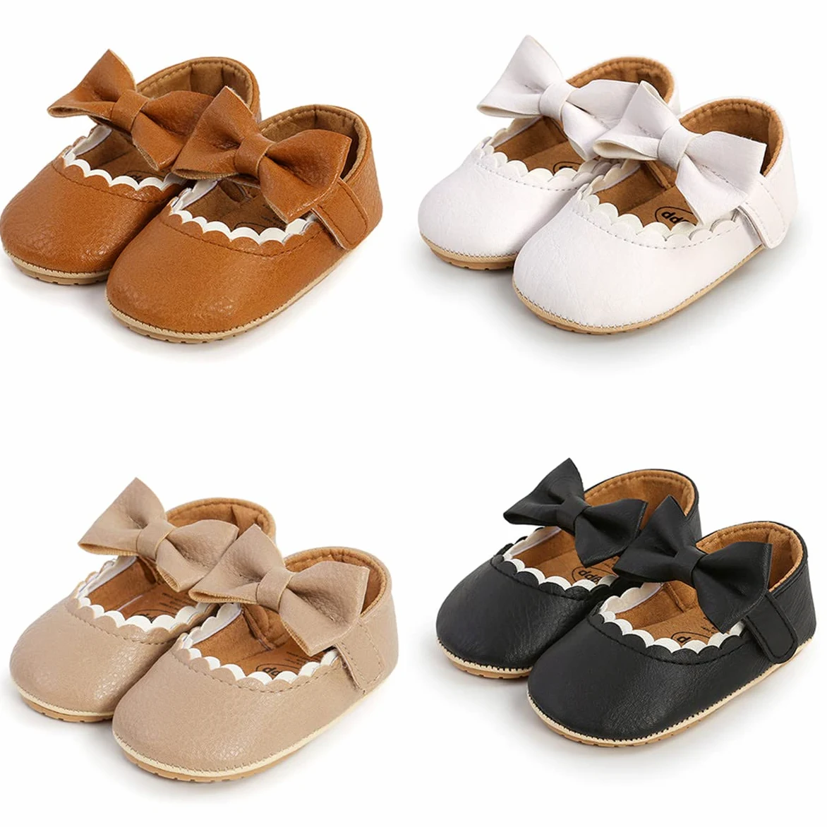 LAFEGEN Zapatos para caminar para bebés y niñas, parte inferior dura, antideslizantes, de piel sintética, para exteriores, zapatillas de cartón para niños pequeños para primera caminata (3-18 meses)