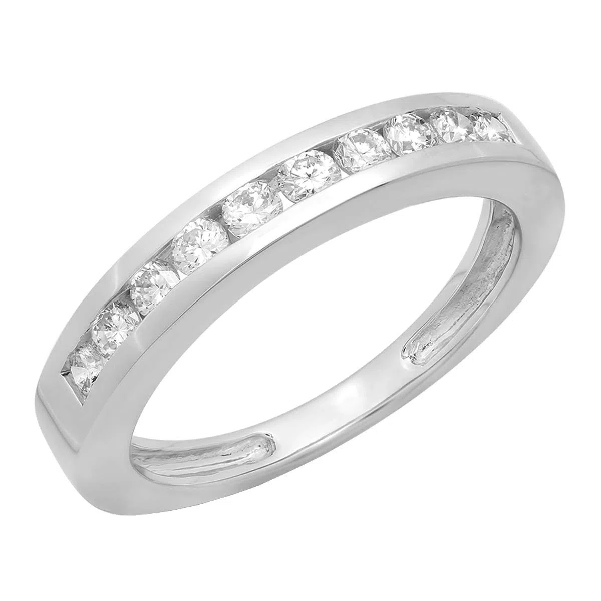 DazzlingRock Collection 10 quilates oro blanco redonda H-I Diamante cultivado en laboratorio