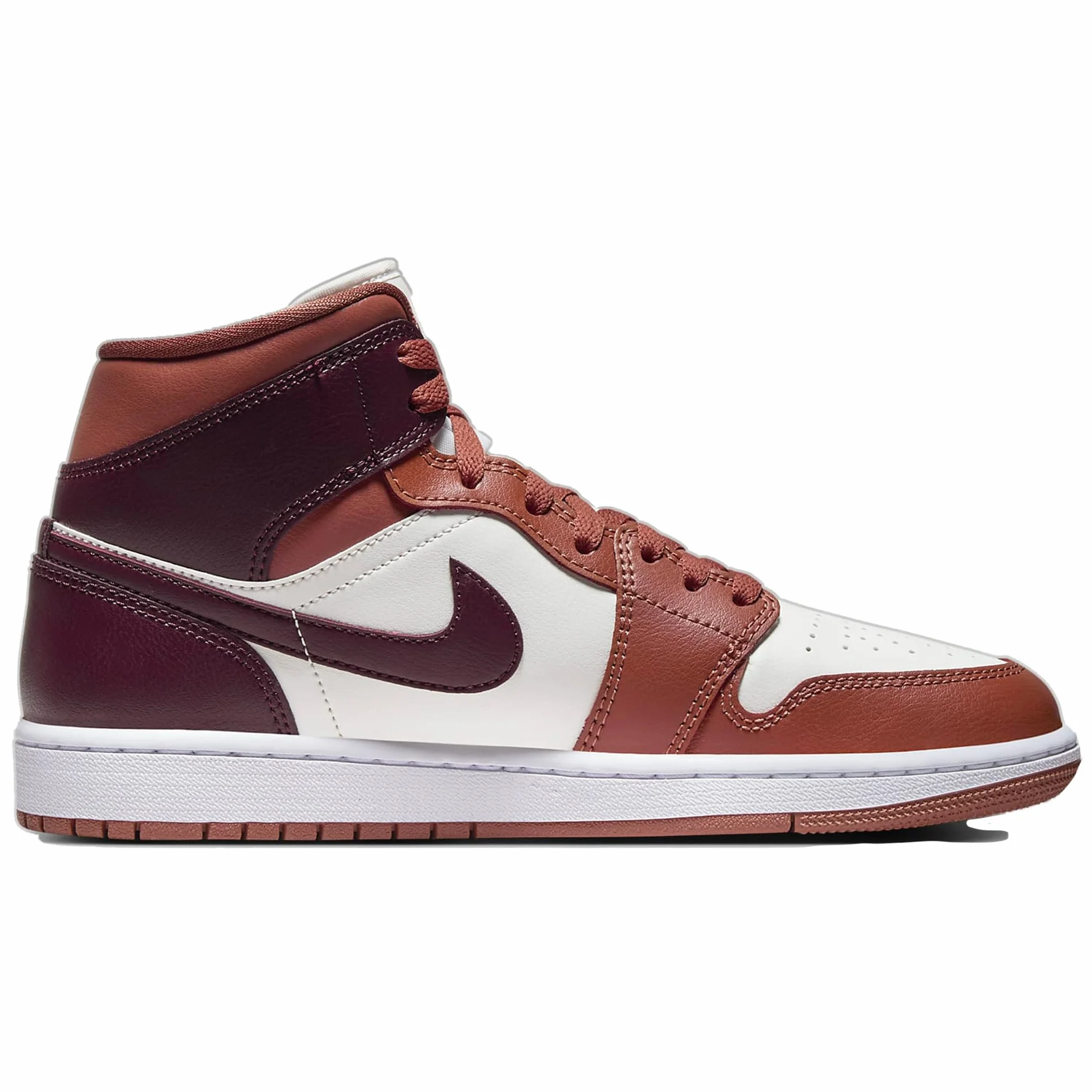 Nike Air Jordan 1 Mid Zapatillas Wmns Blanco Burdeos 39 EU