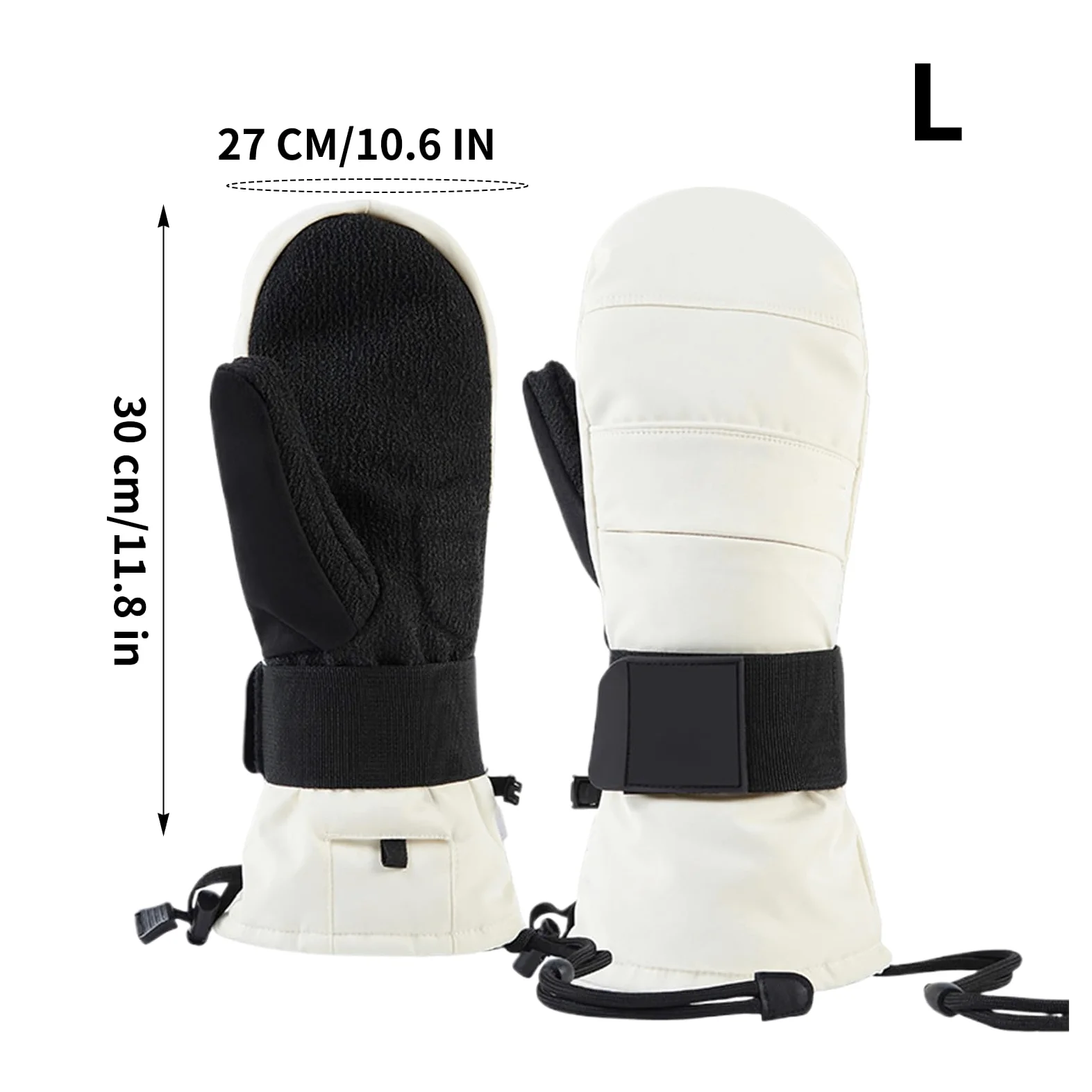 Guantes de invierno - Manoplas compatibles con pantalla táctil, forro polar diseño aislado, protección de muñecas, correa ajustable de palma antideslizante | Tiempo frío al aire libre Ciclismo Esquí