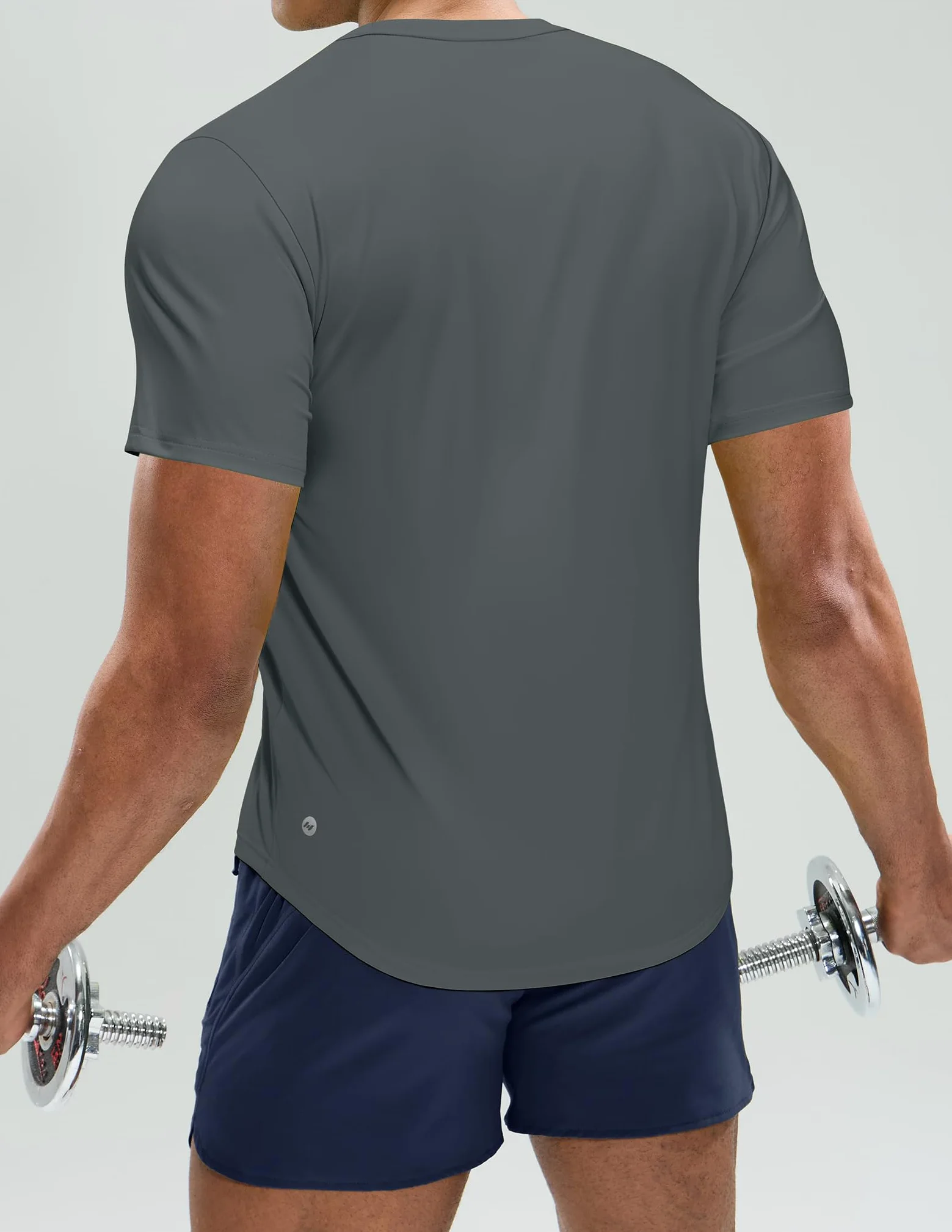 MIER Camisetas de entrenamiento para hombre, ajuste seco, manga corta, atlético, gimnasio, correr, ligeras, de poliéster, UPF 50+