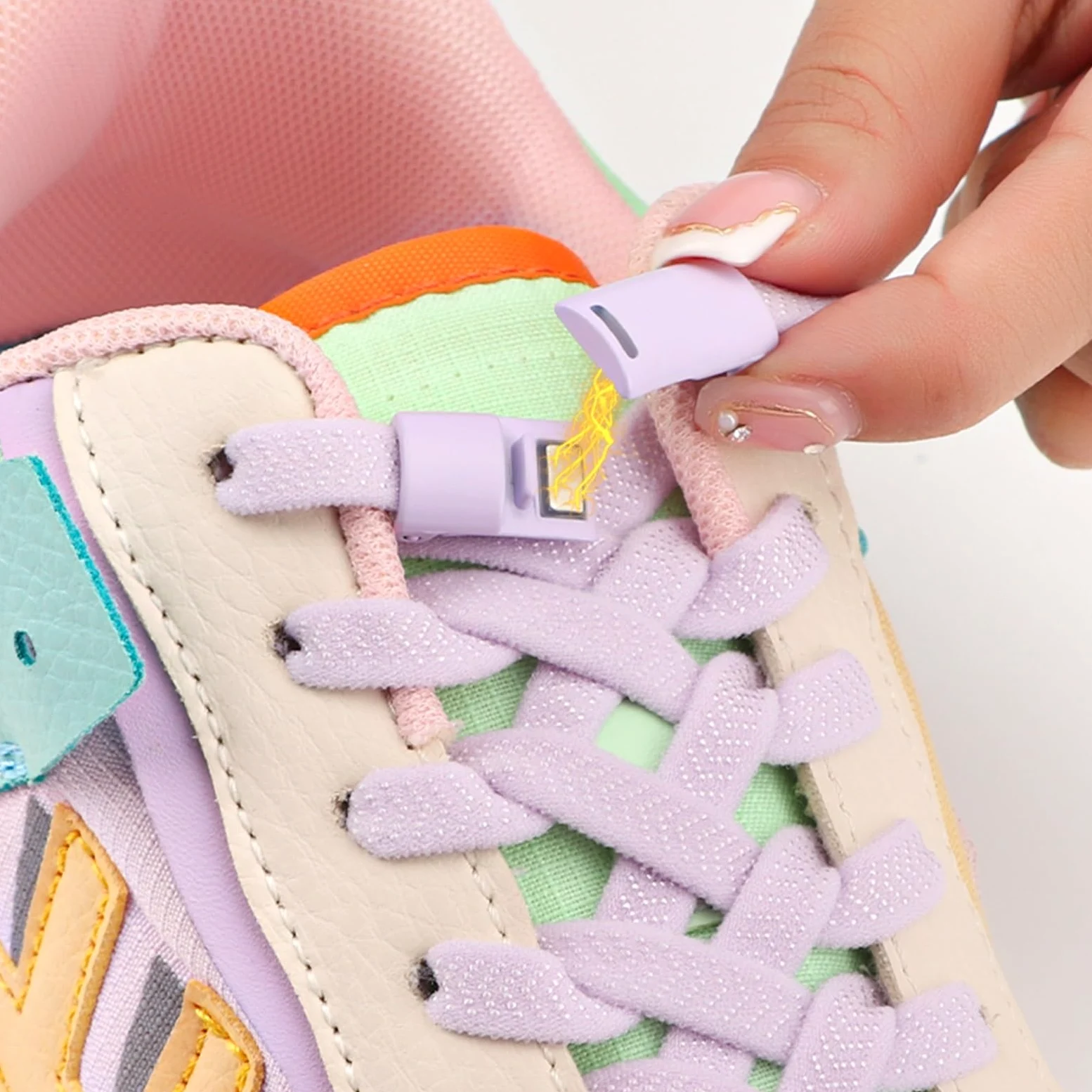 5 pares de cordones elásticos planos sin for zapatillas deportivas, goma Para Zapatillas Deportivas
