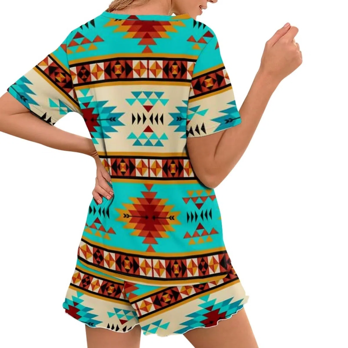 Renewold Conjunto de pijama para mujer, camiseta de manga corta y pantalones cortos, conjunto de ropa de dormir para mujer, traje de noche