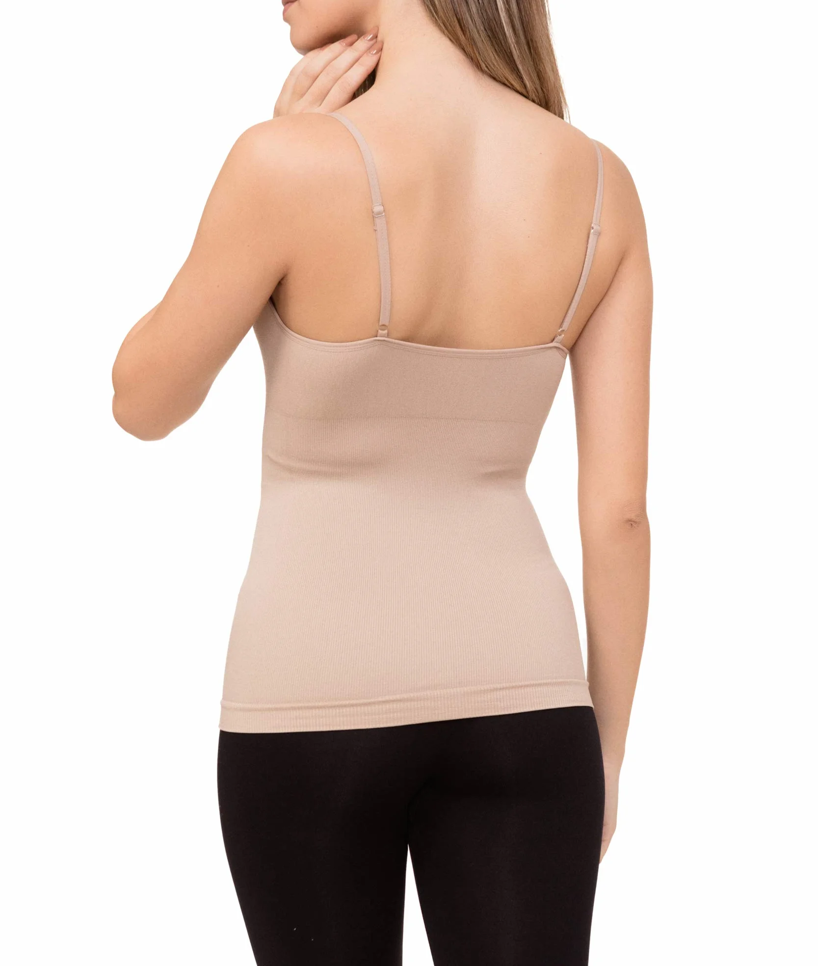 Channo Pack de 2 Camisetas Interiores Reductoras con Tirantes Ajustables, Suaves y Elásticas Seamless sin Costuras