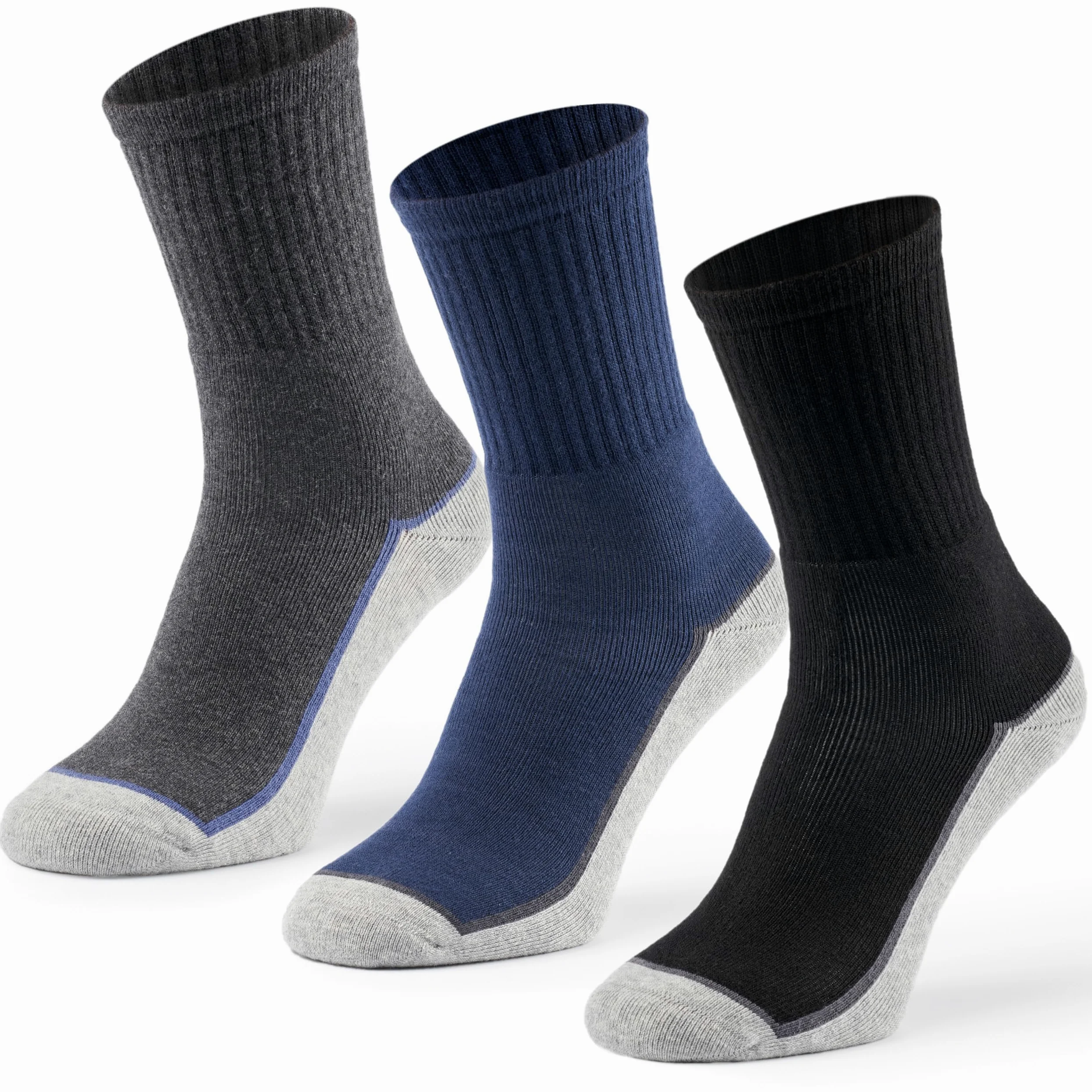 Mat & Vic’s Calcetines trabajo hombre, 35-38, 39-42, 43-46, 47-50 | Calcetines térmicos, calcetines hombre invierno, reforzados, transpirables y cómodos, Algodón OEKO-TEX