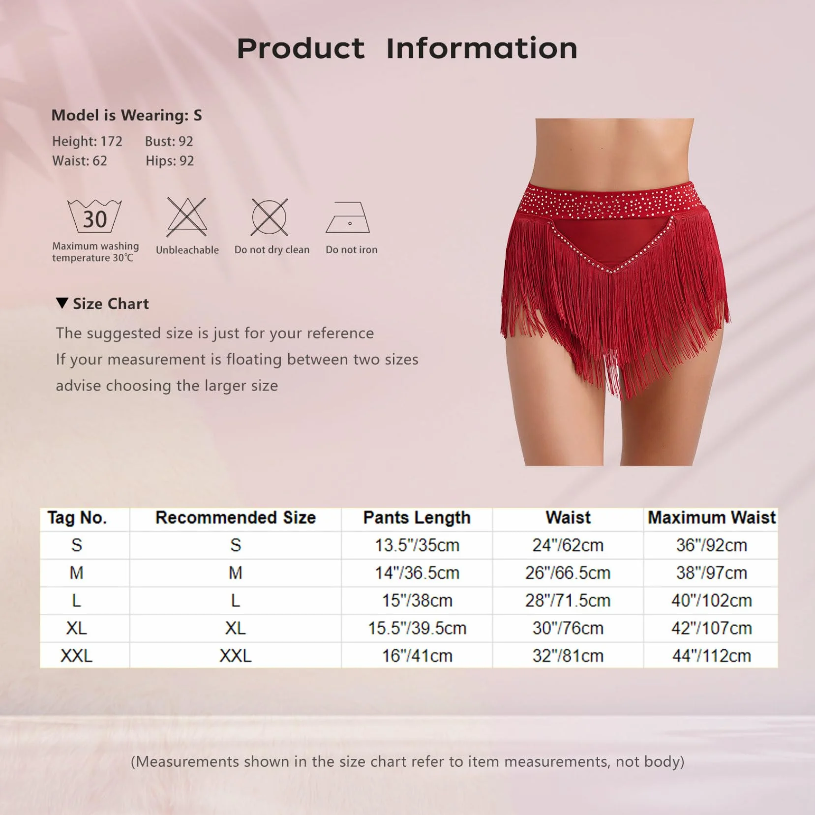 Pantalones cortos brillantes de mujer con borlas para tango latino y danza del vientre