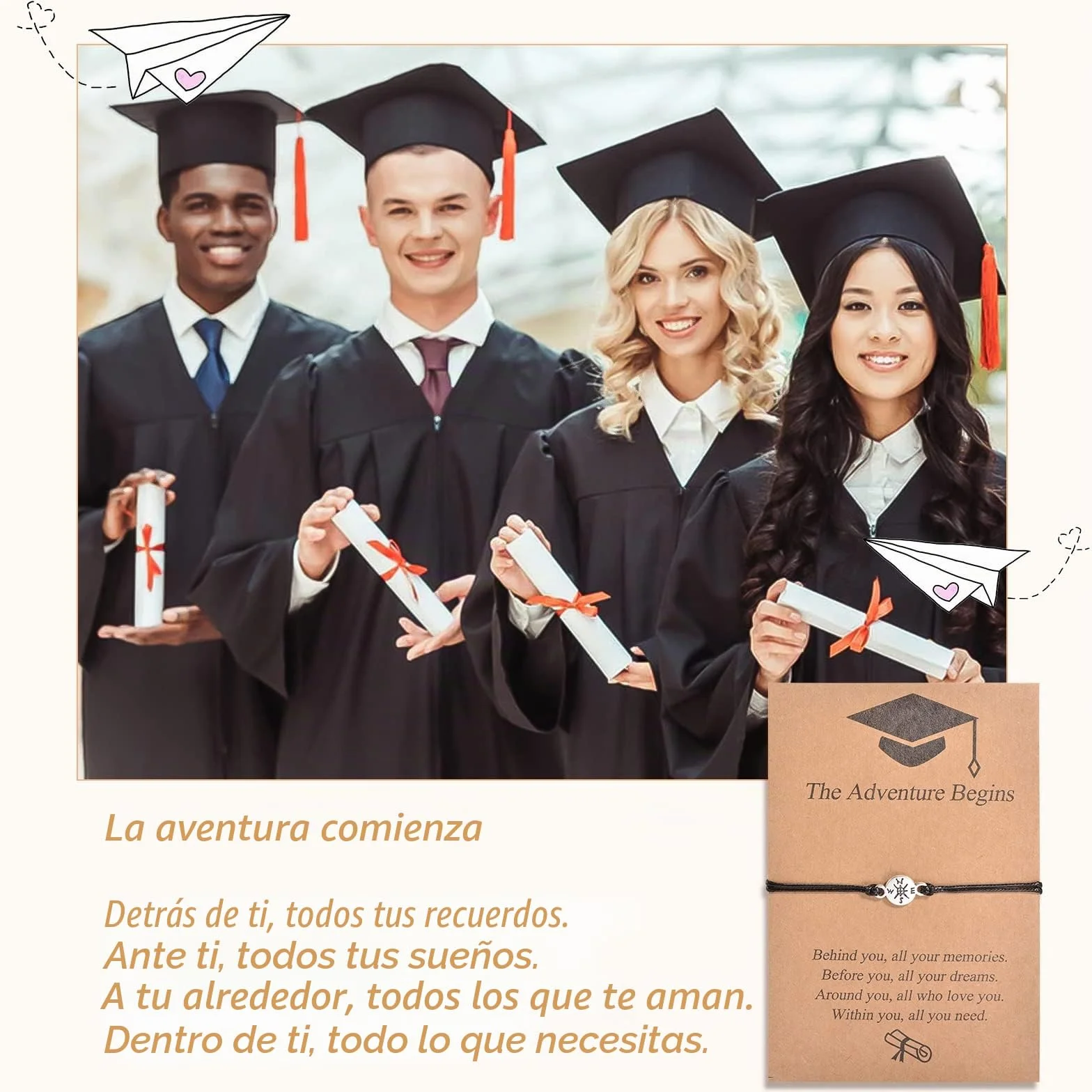 YELUWA Regalos para Graduacion Pulsera 10/20/30 Pcs 2026 College Master Doctor Brújula