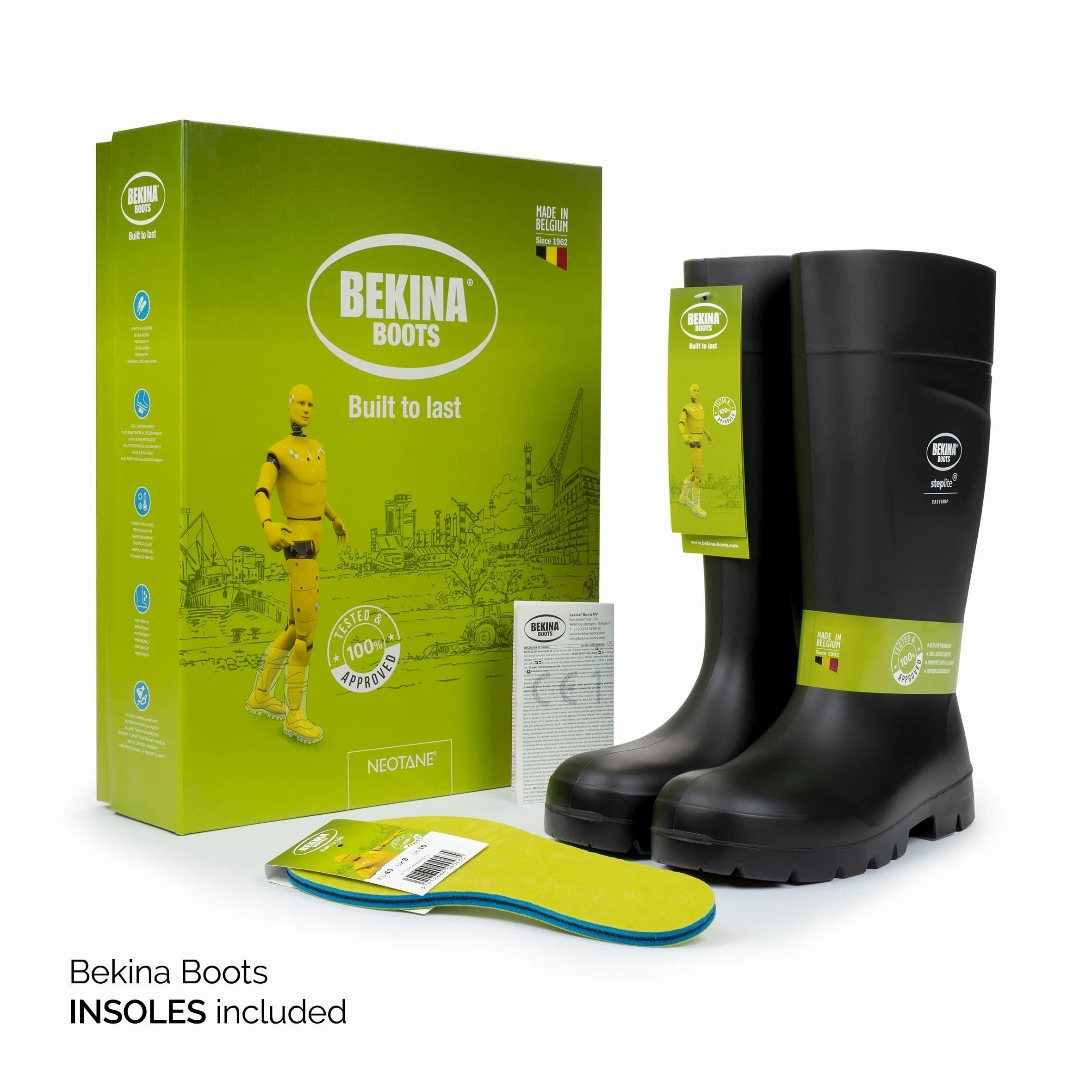 Botas de Seguridad, Masculinas, con Puntera y Suela de Seguridad de Acero, Incl. Plantilla para pies Calientes y Secos, Negras, EU 41