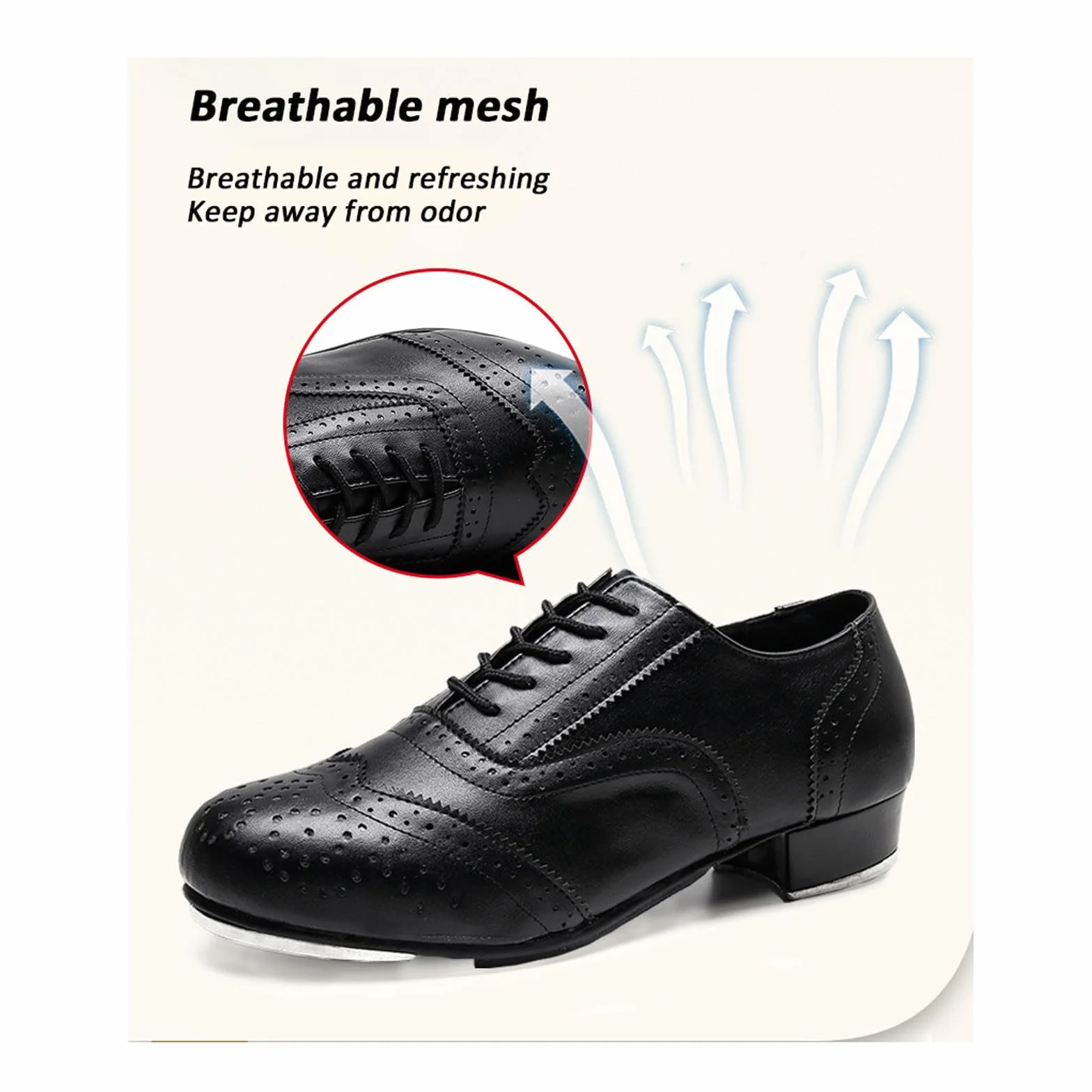Zapatos de Entrenamiento de Claque,Zapatos de claqué de Cuero Transpirable,Las Correas Son fáciles de Poner y Quitar,Adecuado para la formación de Rendimiento para Profesores y Estudiantes