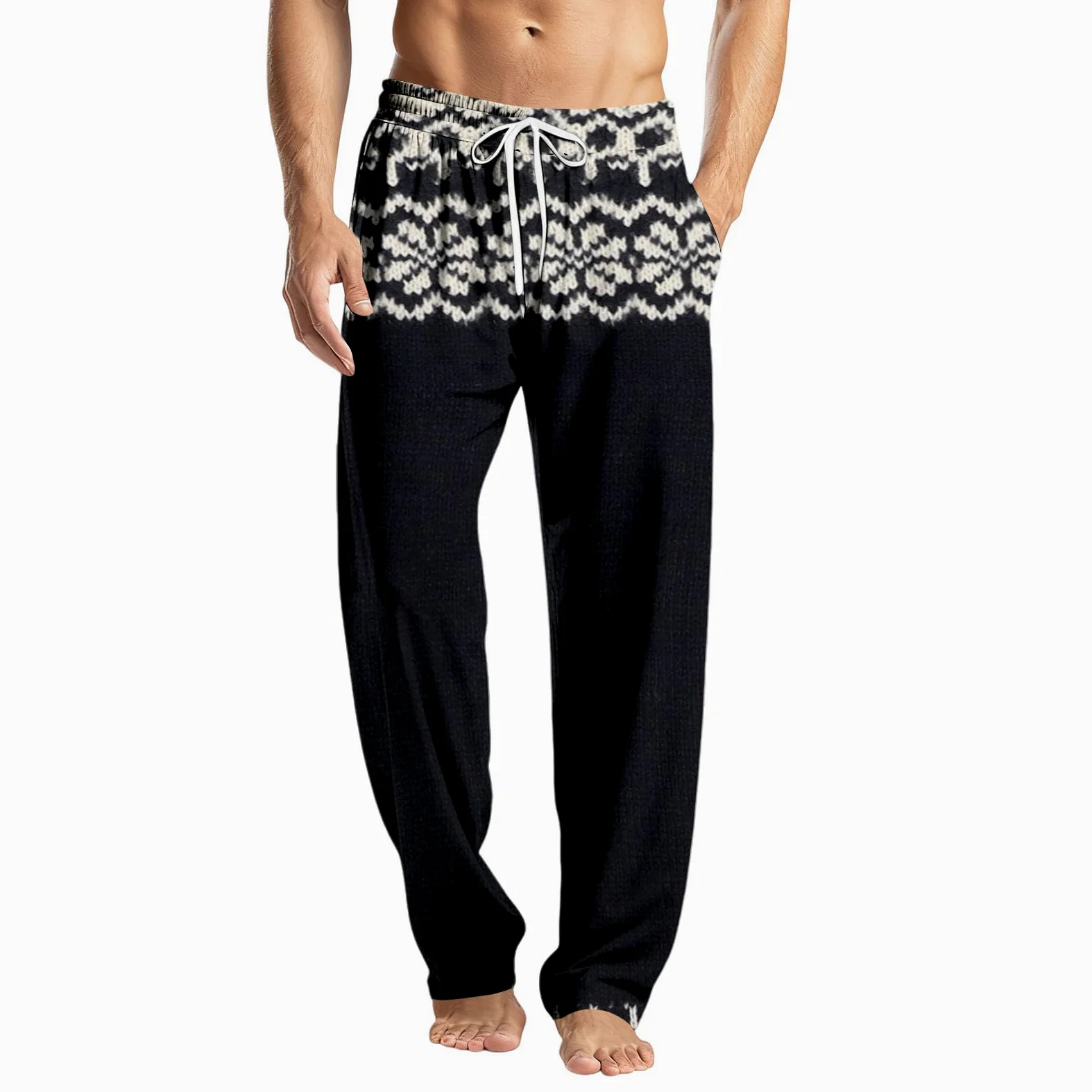 Generisch Pijama corto para hombre, pantalones de yoga, albornoz bordado para hombre (azul, XXXL)