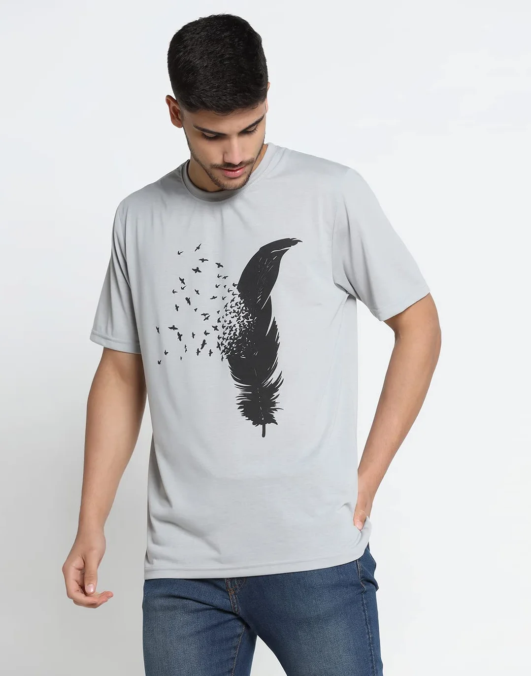 INKKR Camiseta de rayas para hombre, talla grande, corte recto
