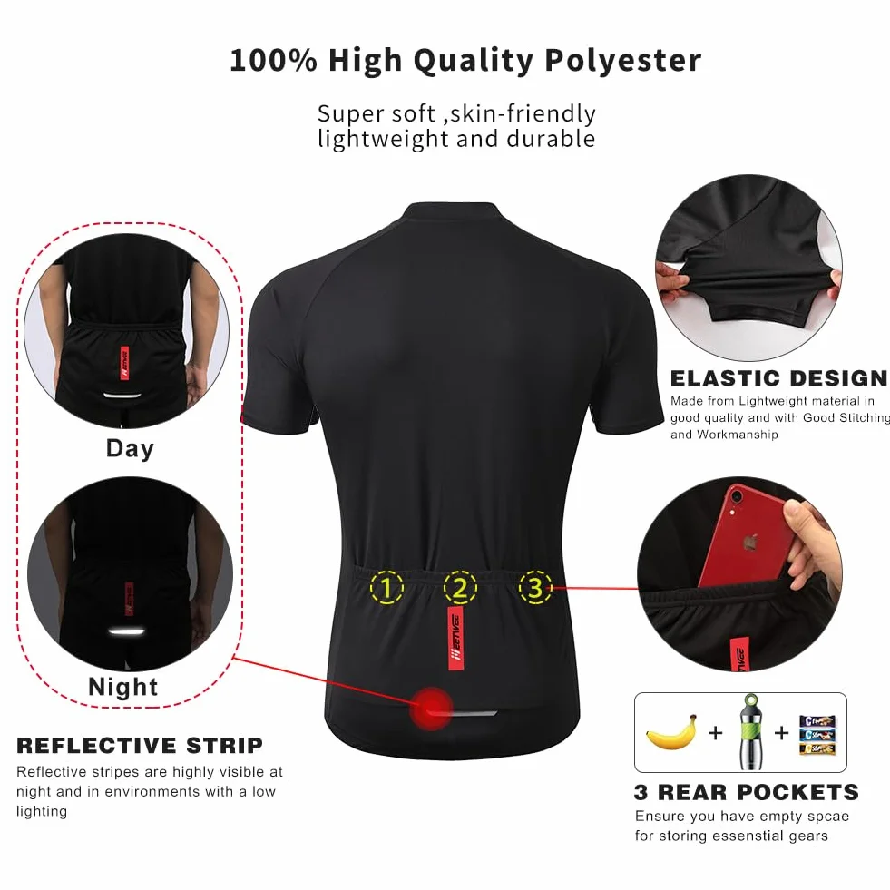 FEIXIANG Maillot Ciclismo Hombre Manga Corta Bicicleta Verano Ciclistas Cycling