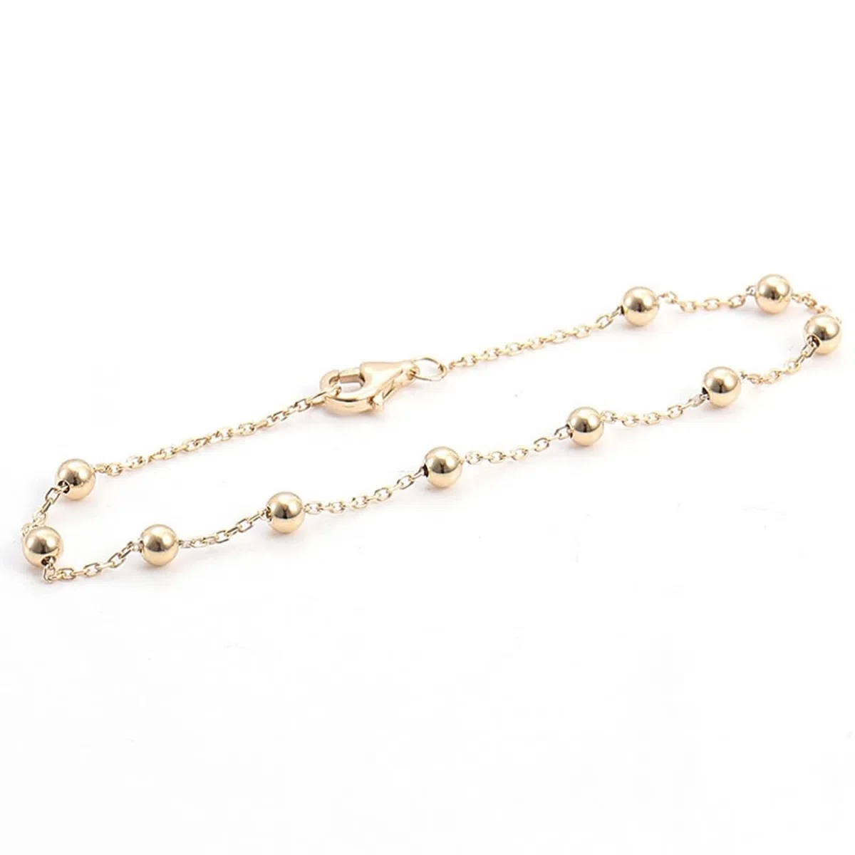 Pulseras para mujer de moda, pulsera de oro amarillo con cuentas para promesa de boda