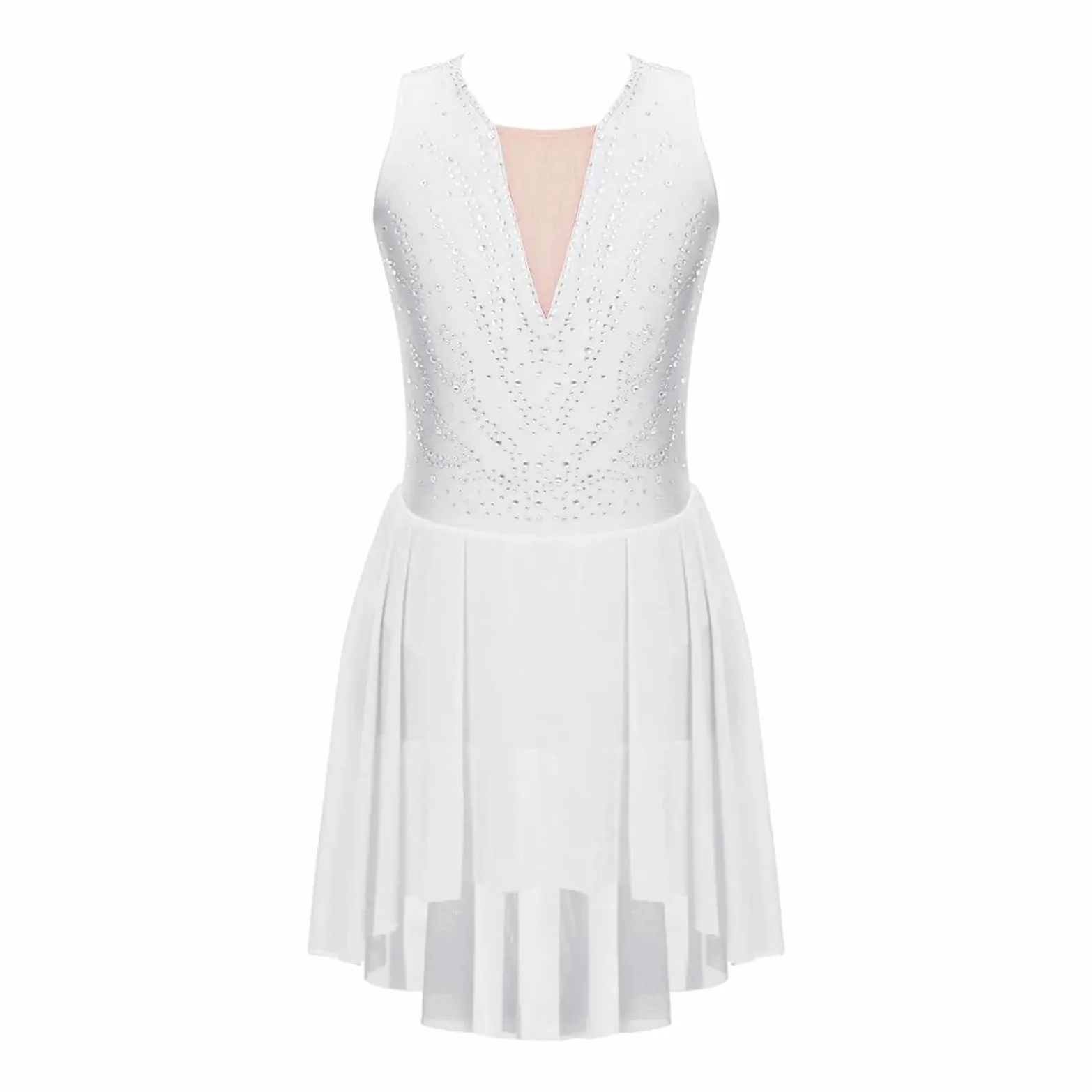 Vestido de Patinaje artístico con Diamantes imitación for niños, Traje Baile lírico, Gimnasia, Letard, Vestido Ballet, Ropa actuación