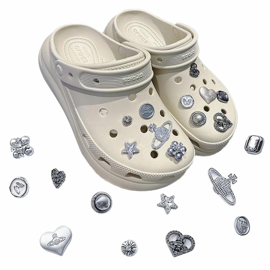 CATOR 11 Piezas Adornos de Zapatos, PVC, Floral, Unisex, Trendy, Sin Piedras, Compatibles con Zapatos y Pulseras de Niñas, Regalos de Fiesta