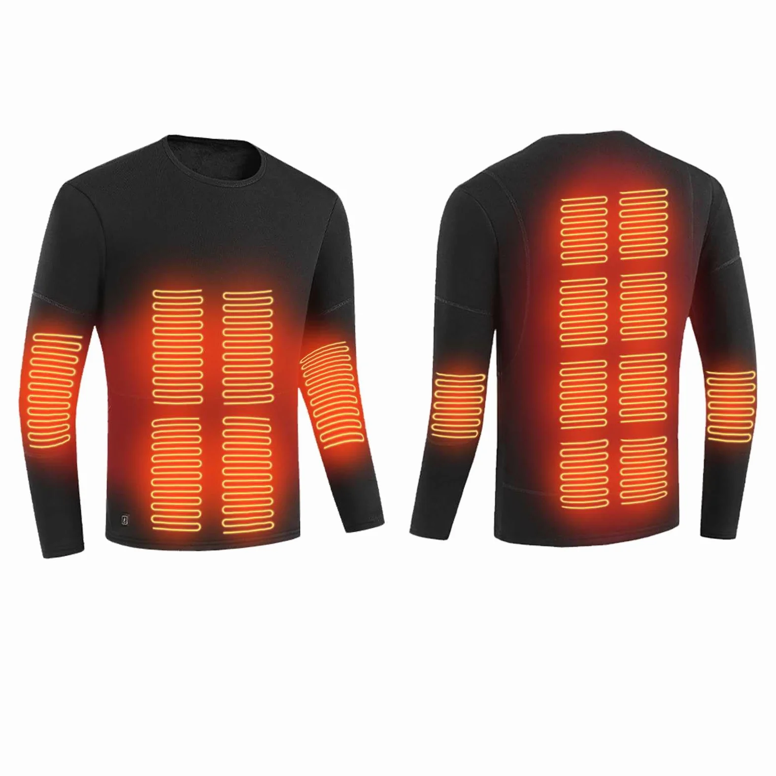 Camiseta Calefactable Térmica, Calentador Ropa Interior de Manga Larga para Hombres y Mujeres, Forro Polar Ropa Termica Electrico USB para Moto al Aire Libre