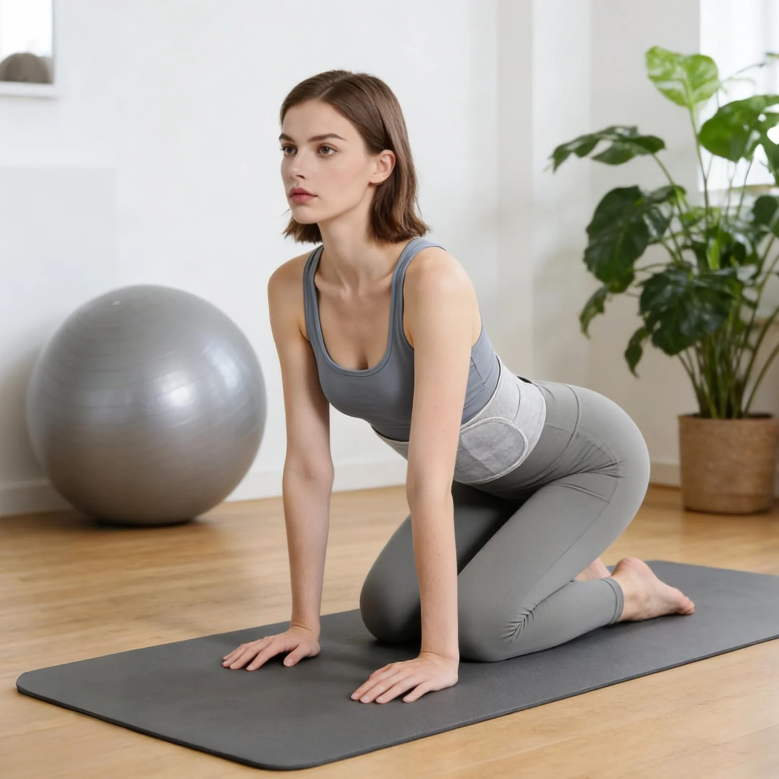 Faja Lumbar, Calentador de Vientre para Hombres y Mujeres con 1 Bolsa de Almacenamiento, Cintura Térmica de Felpa para Invierno, Calentador de Espalda con Cinta de Gancho y Bucle Engrosado, Gris