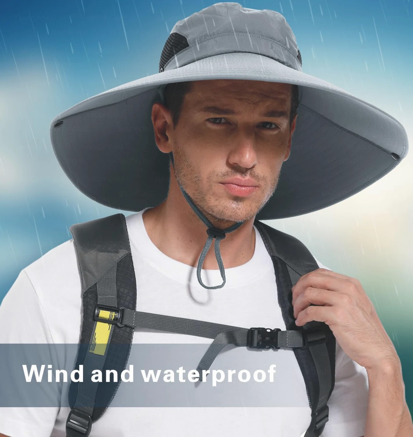 Sombrero de ala ultra ancha para hombres y mujeres, con protección UPF50+, impermeable, adecuado para pesca, senderismo, camping, etc
