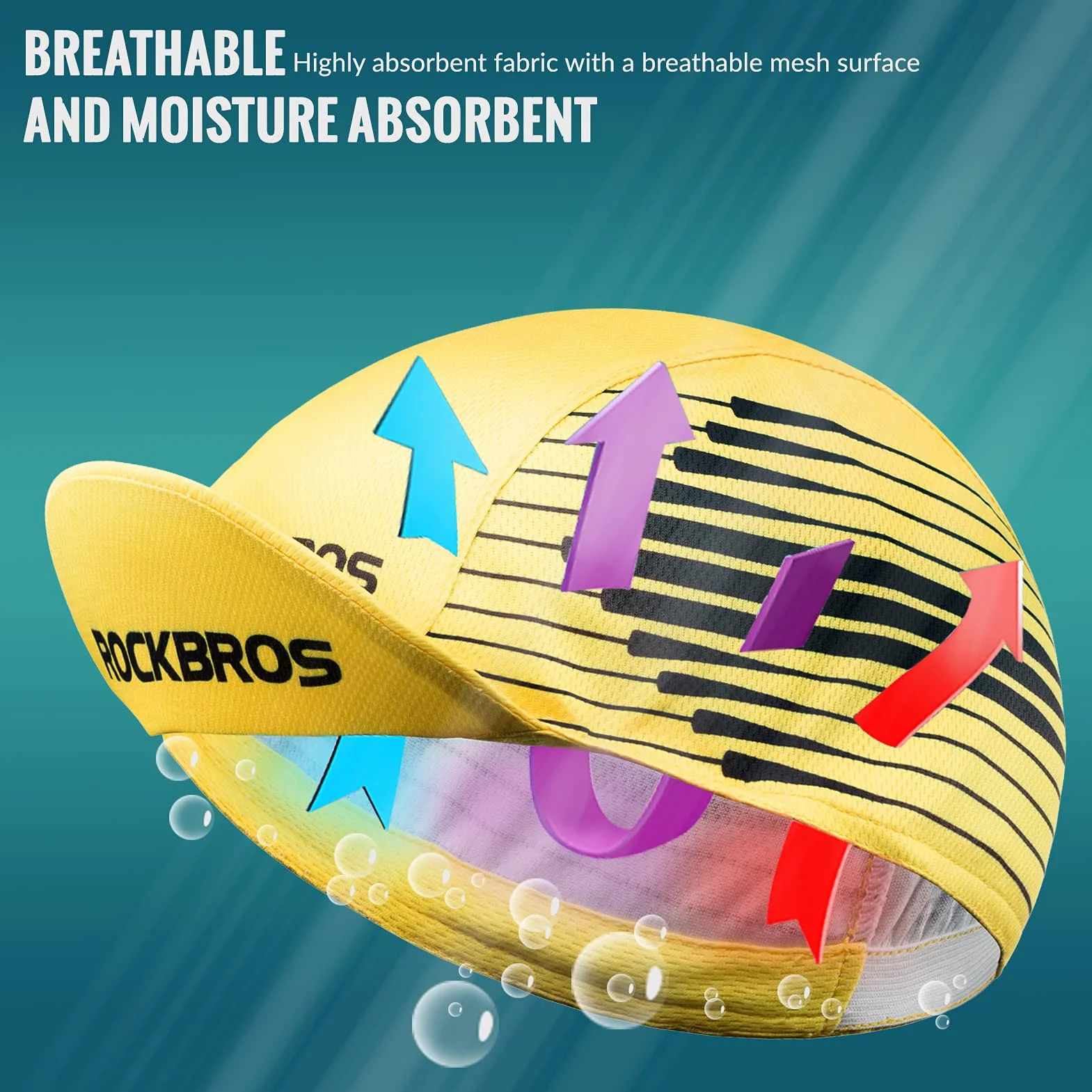 ROCKBROS Gorra de Ciclismo Bajo Casco Secado Rápido Deportes al Aire Libre