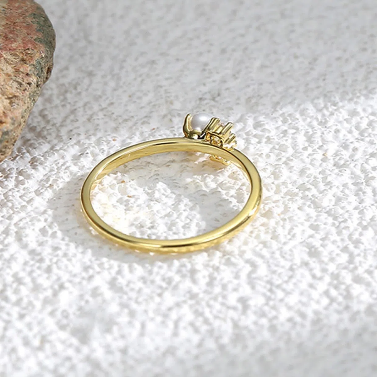 Anillo Moissanite para mujer, oro de 9 quilates, Au375/Au585/Au750, tamaño 45 (14,3), clásico para tía, graduación grabada