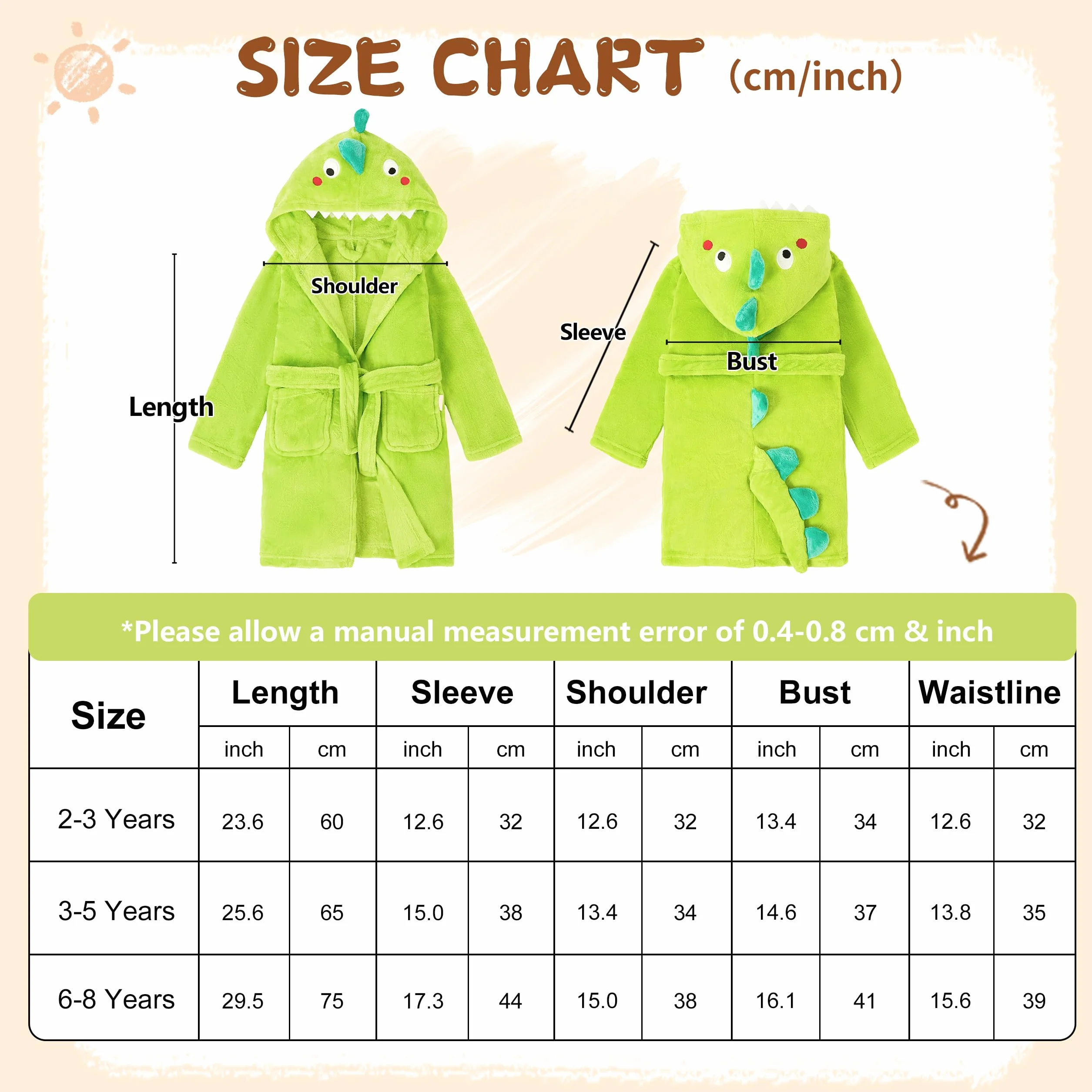 LOLANTA Albornoz con Capucha Niño, Suave Bata Casa para Niña, Ropa de Dormir Cálida 1-10 Años