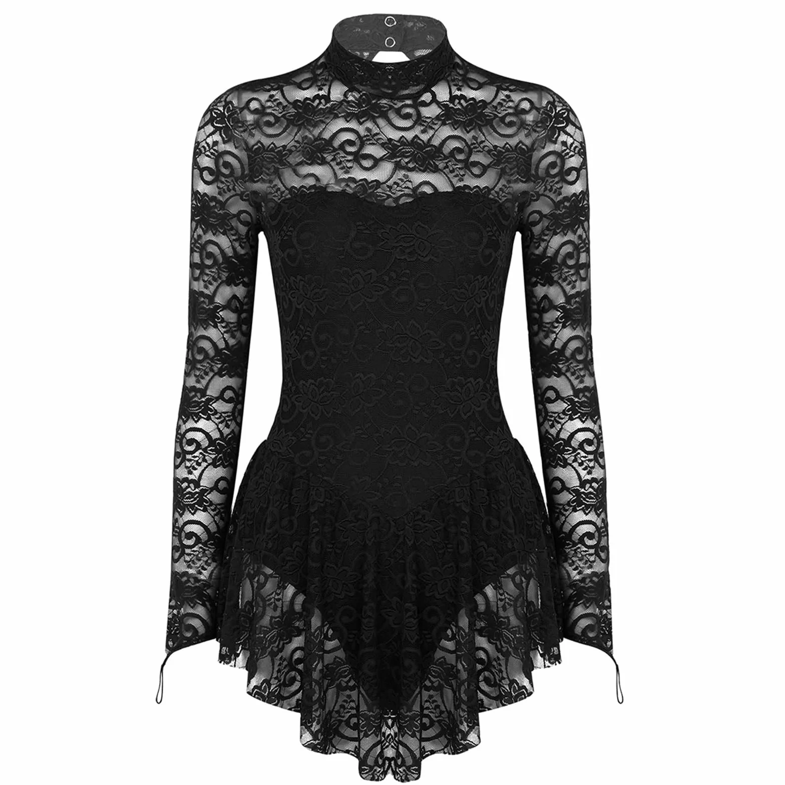 Maillot Ballet Mujer Maillot de ballet y gimnasia for mujer adulta, vestido de danza contemporánea, mallas de manga larga con encaje for patinaje artístico