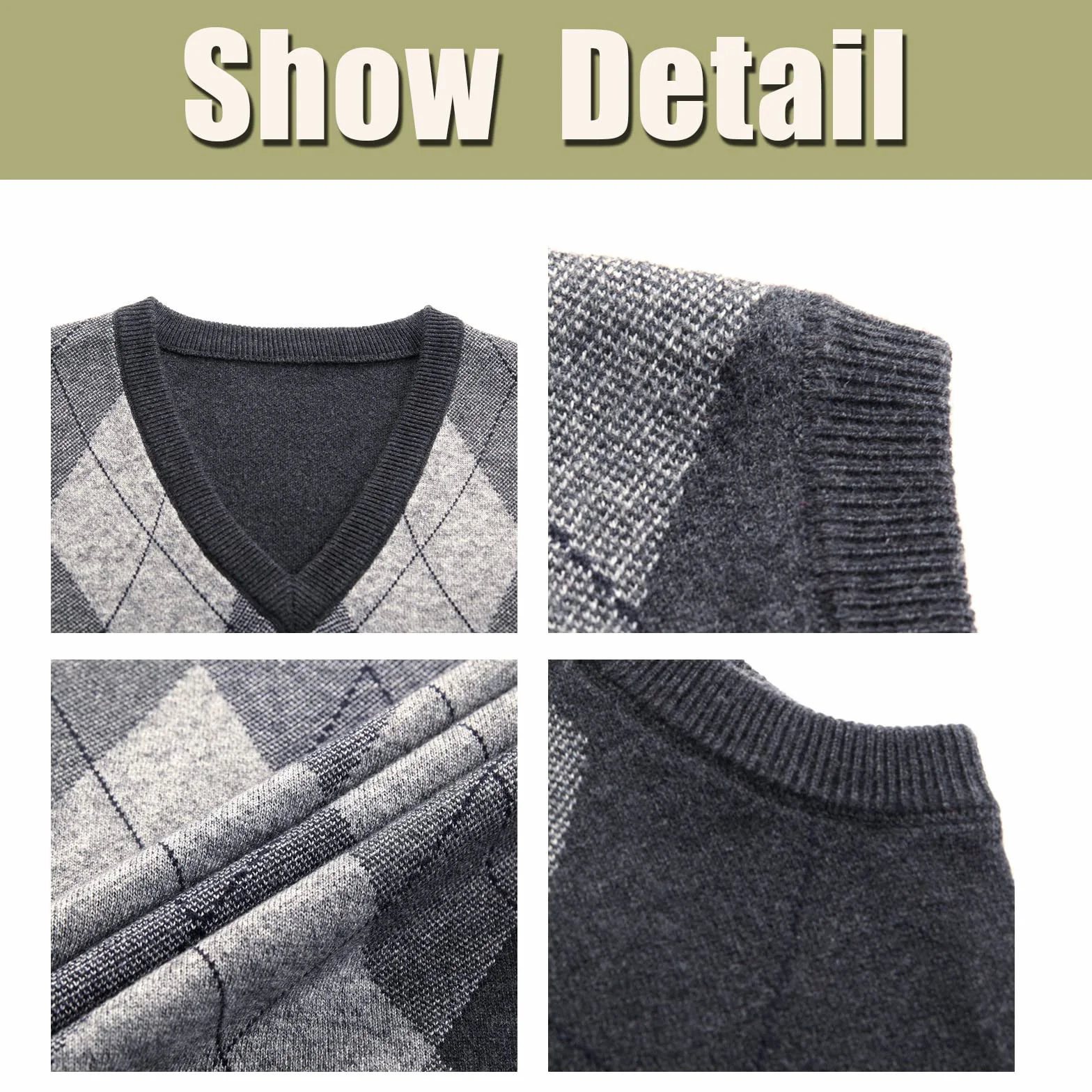 Suéter Chaleco para Hombre Jersey sin Mangas con Cuello en V Lana Cómodo Cárdigan De Punto Otoño Invierno Hidalgo Prendas de Punto Esencial Jersey Chaqueta Pullover