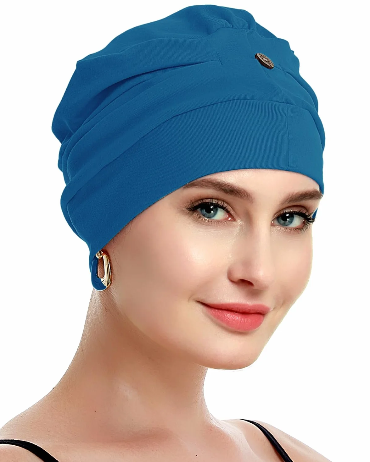 Gorro de algodón para quimioterapia mujer cáncer pérdida de cabello ligero