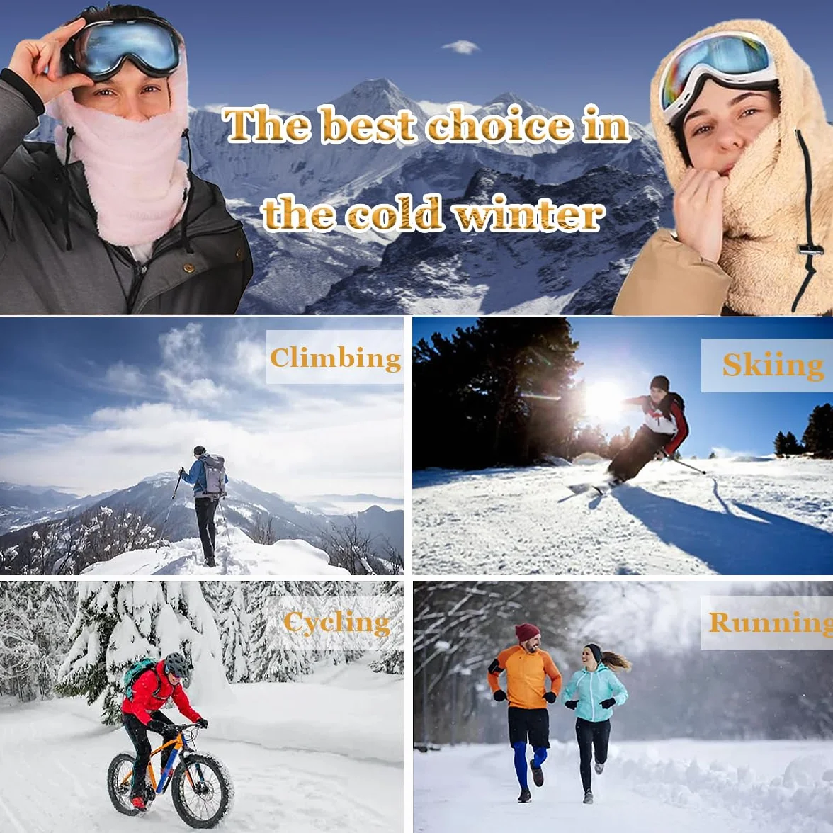 Gorra Termico Invierno Pasamontañas Forro Polar Prueba de Vient Caliente Capucha Bufanda para Esquí Ciclismo