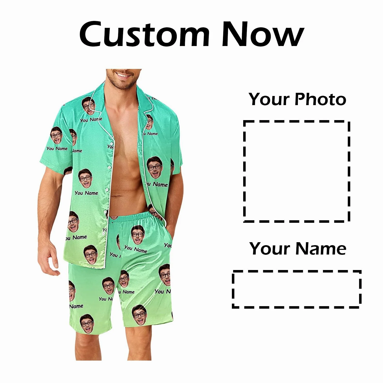 Generisch Pijama de hombre rojo corto conjunto divertido pantalones para hombres mujeres parejas a juego unisex nombre personalizado camiseta