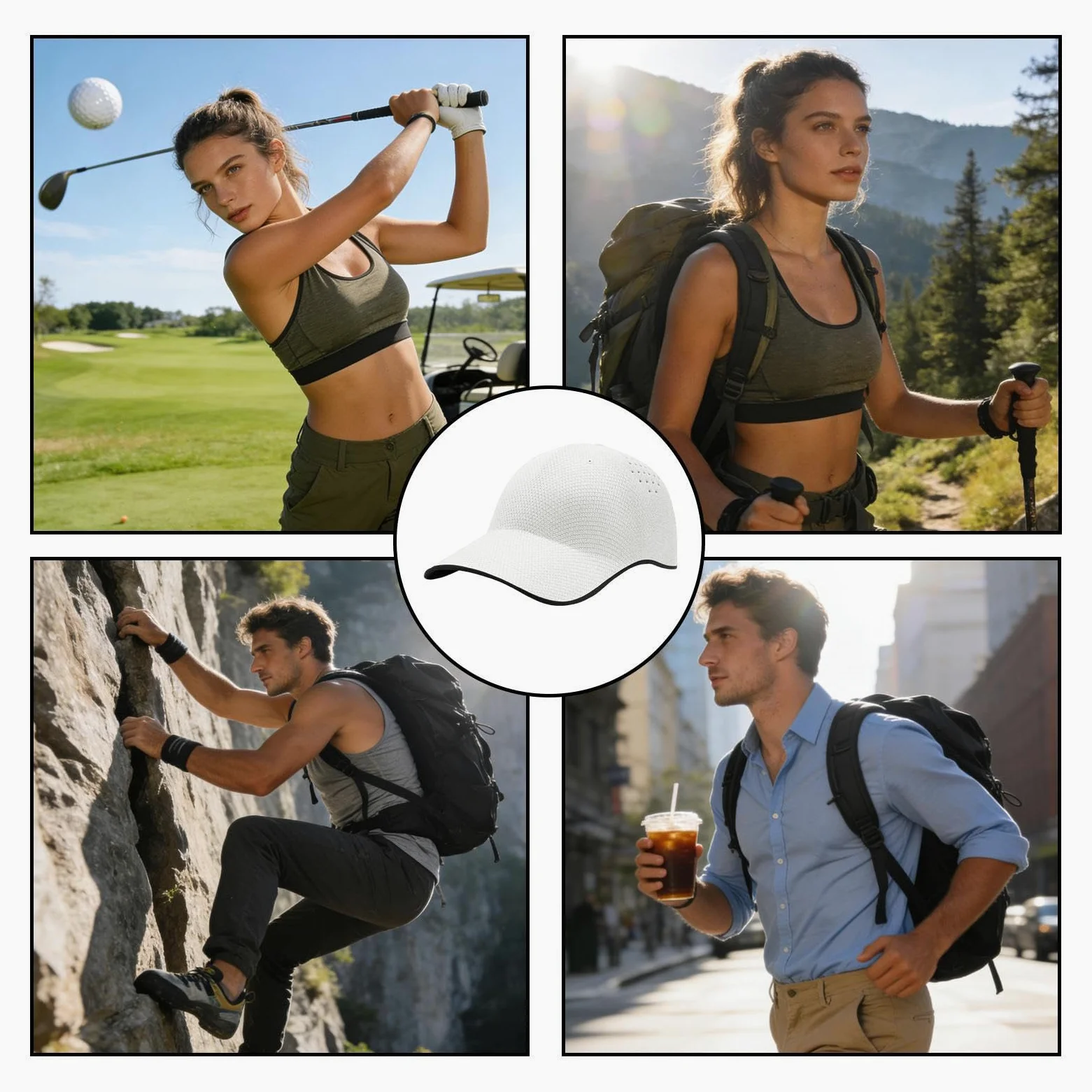 Gorra deportiva transpirable, gorra deportiva de secado rápido, ropa de exterior ajustable, estructura ligera de flujo de aire de poliéster, gorro para mujer con función de sombra, ejercicios de viaje