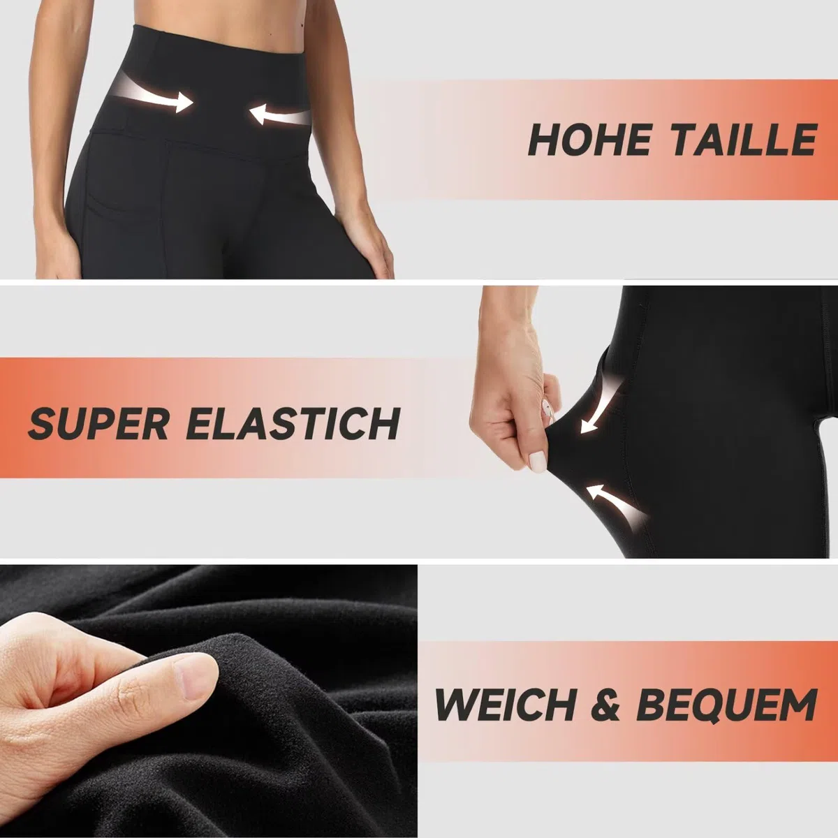 Gayhay Leggings deportivos para mujer con bolsillos, cintura alta