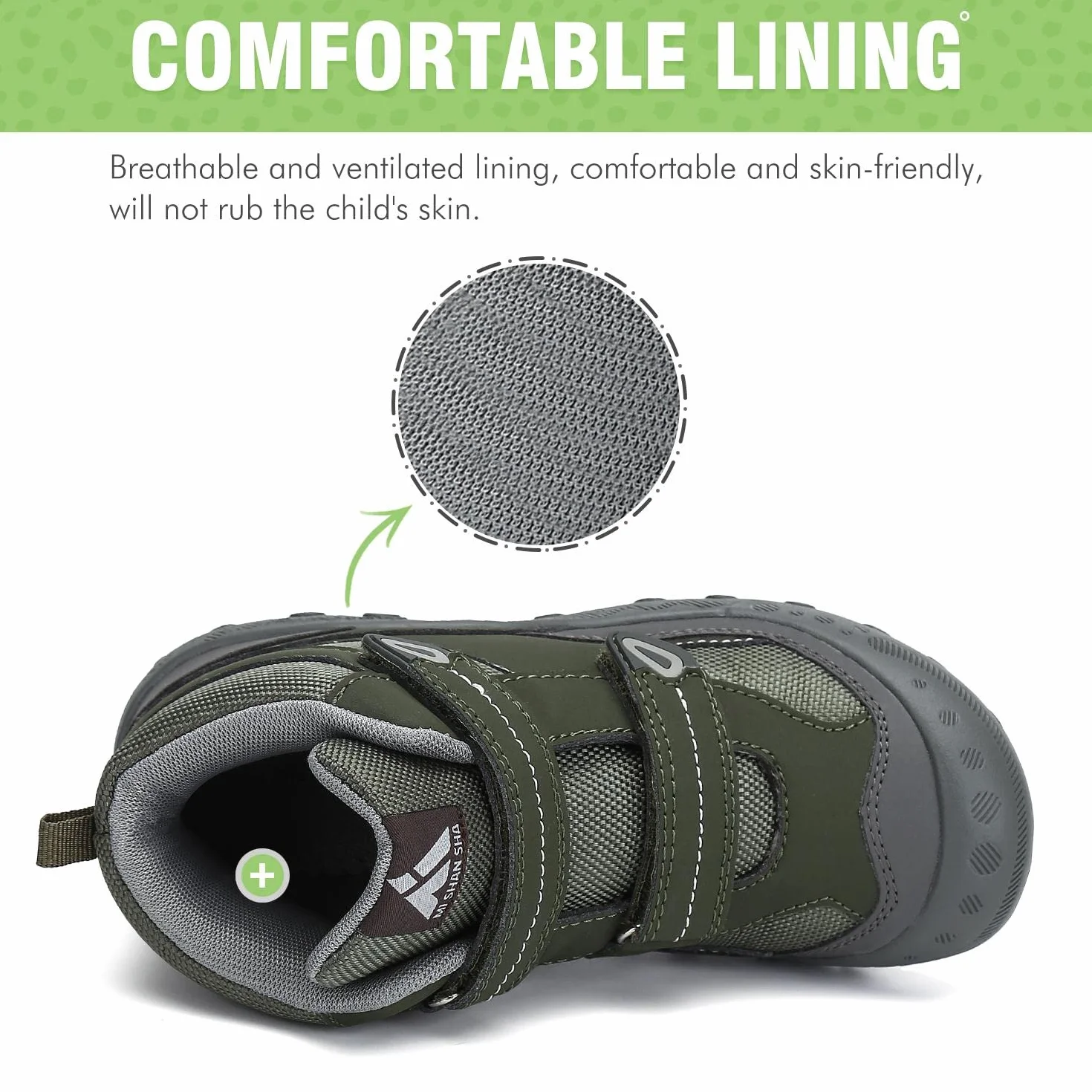 Mishansha Botas de Senderismo Niño Niña Zapatos de Trekking Antideslizante Ligero Zapatillas de Montaña Cómodos Exterior, 028 Verde, 30 EU