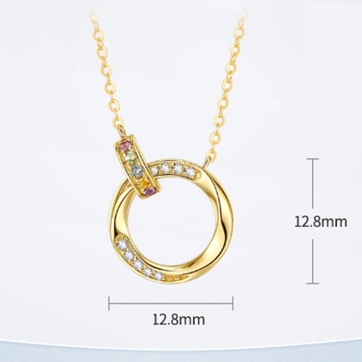 Collares de oro amarillo para mujer, colgante circular trenzado con piedras preciosas coloridas, turmalina, peridoto, amatista, citrino, topacio, diamante