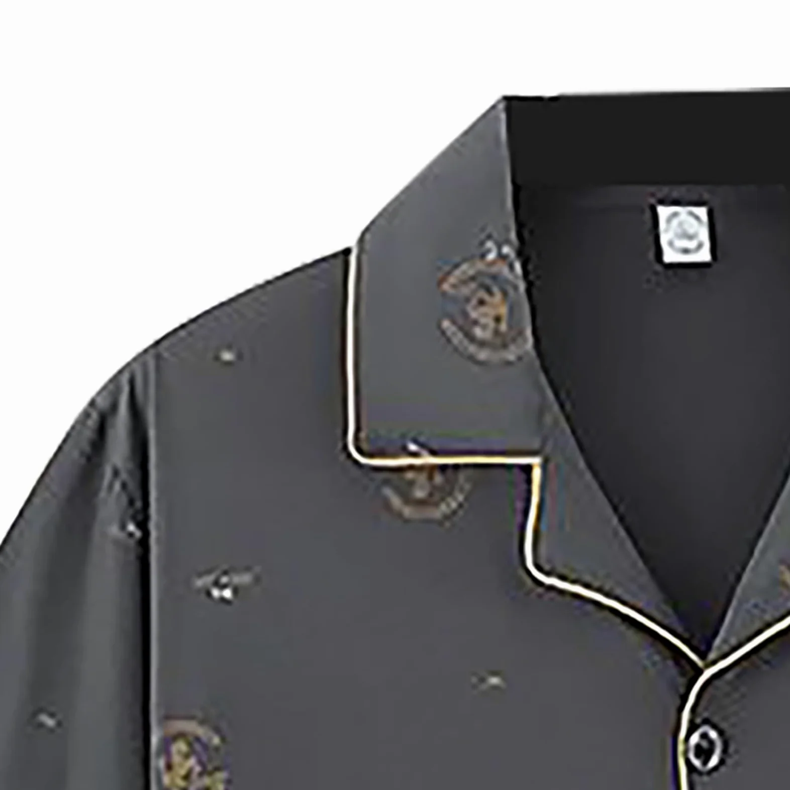 Pijama de 3 piezas para hombre, 3 piezas, conjunto de pijamas Y2K, manga corta, pijama con botones, pijama para hombre, ropa de noche, ropa de dormir, ropa de dormir, ropa de dormir, ropa de dormir