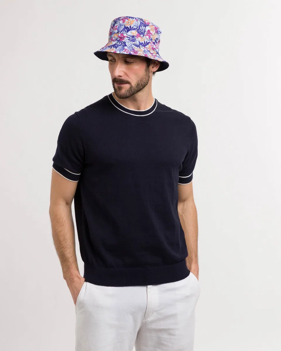 bugatti sombrero de cubo reversible - sombrero de pescador liso y con diseño de flores tropicales