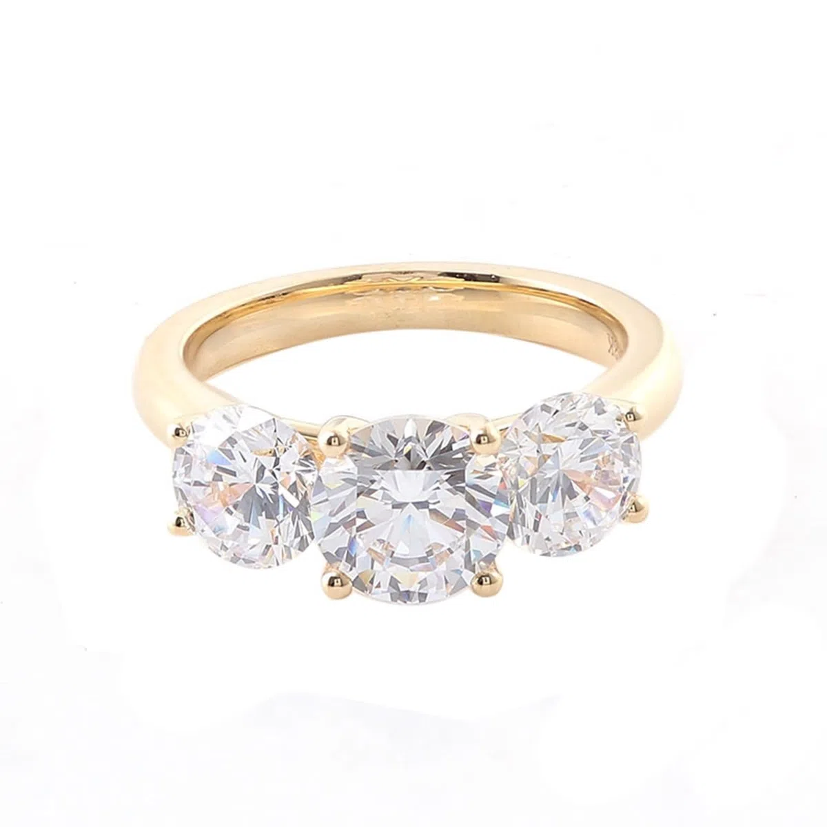 Anillo Knuckle, anillos de joyería con 3 moissanitas ovaladas de oro amarillo de 2 quilates Regalos divertidos