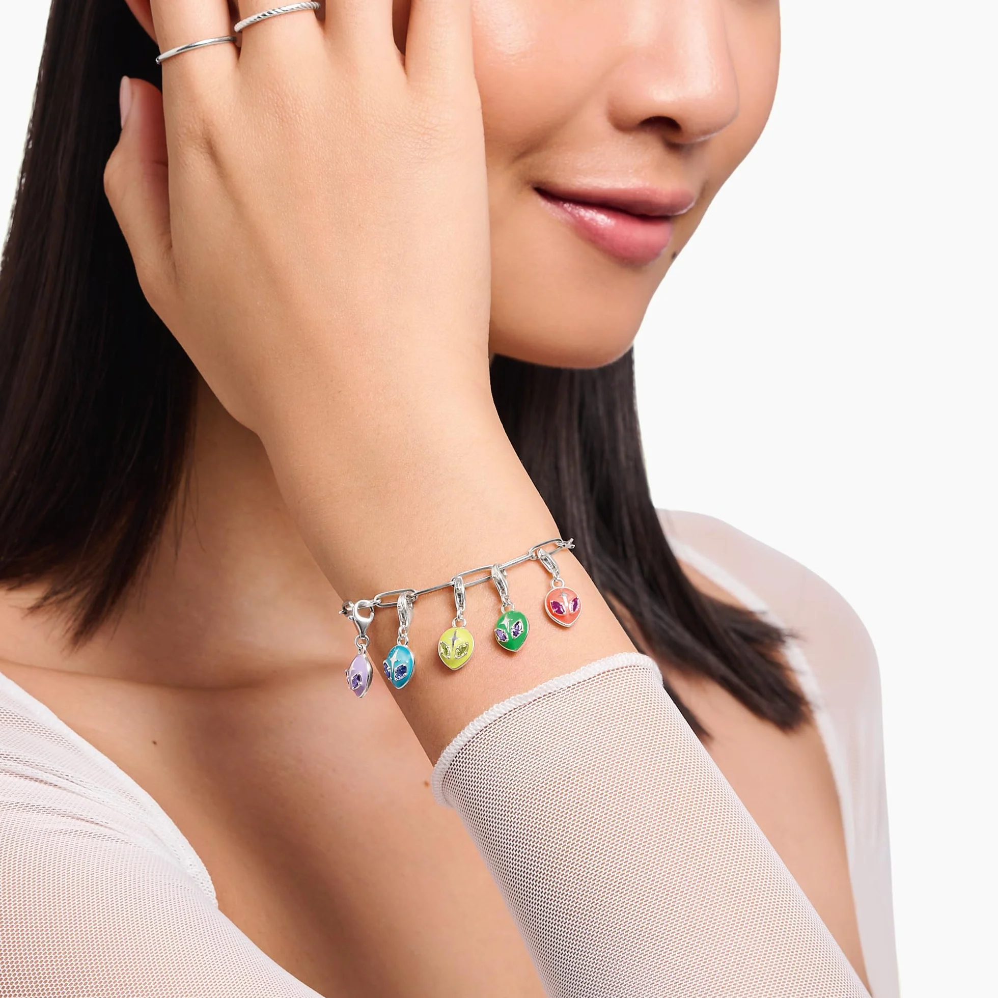 THOMAS SABO Colgante de plata para mujer con esmalte y piedra de color