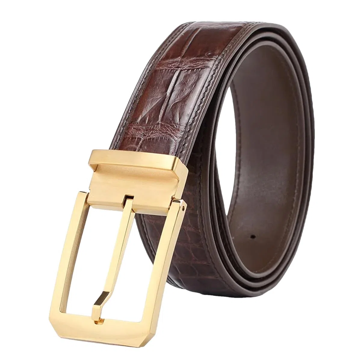 Cinturón Vaquero Con Hebilla Negra De Cuero Genuino Para Hombre, Cinturón Vaquero Informal De Negocios