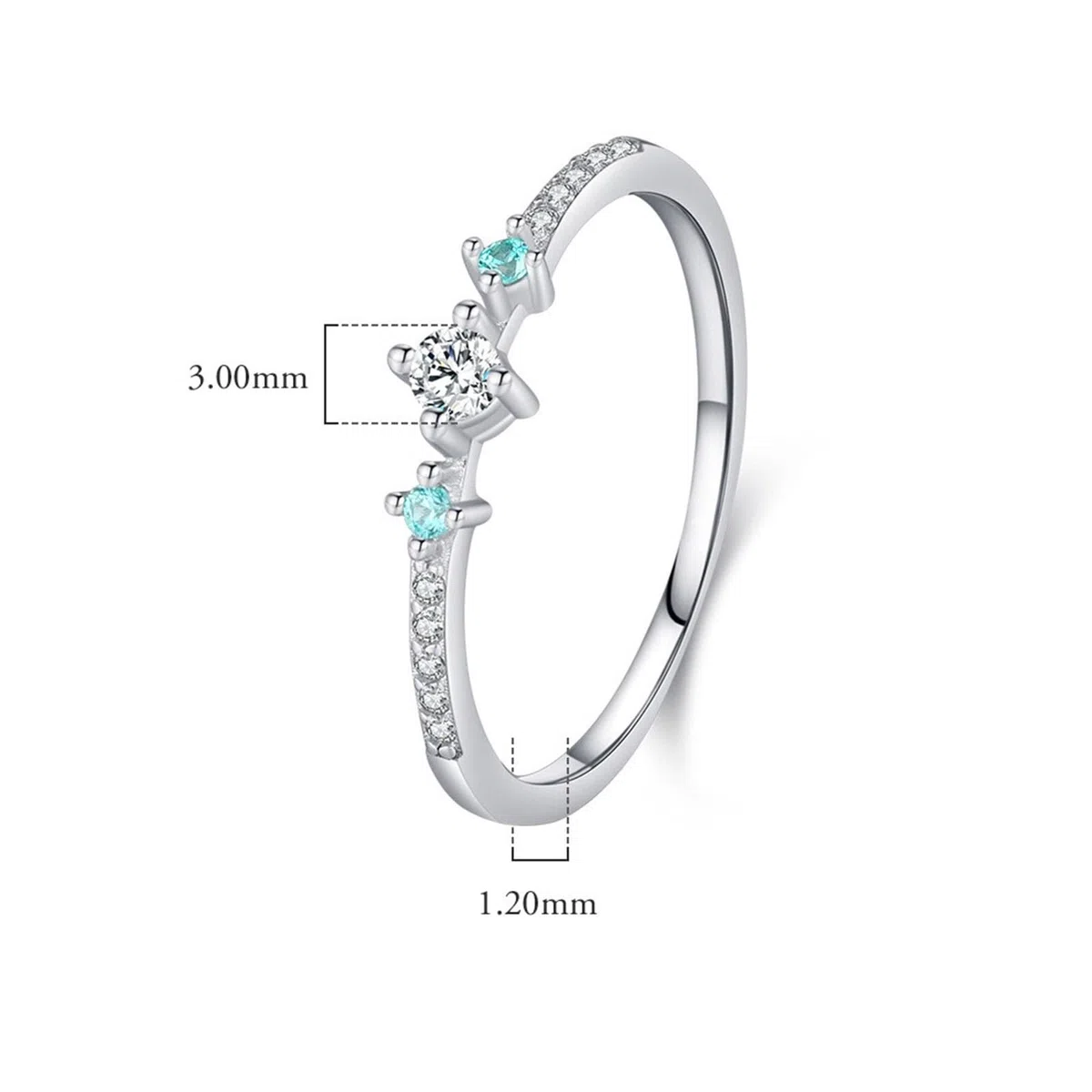KnSam Anillo de boda de oro blanco 375 de 9 quilates, moissanit Au375 oro, delicado anillo apilable, anillo de eternidad, anillo de solicitud, joyas de oro auténtico, talla 56 (17,8), Oro blanco 375