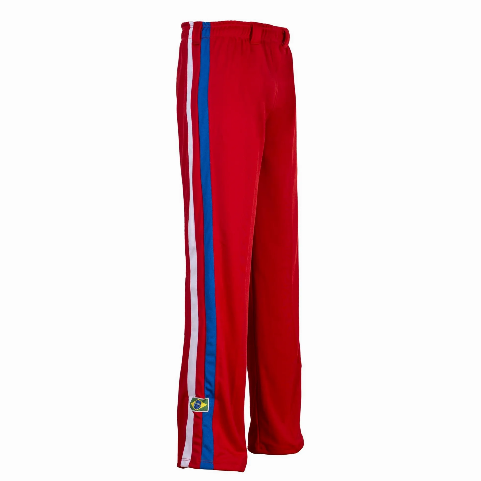 JL Sport Pantalones Auténticos Brasileños Capoeira Artes Marciales Hombres (Azul con Los Colores Nacionales En Brasil Verticales Bein Rayas)