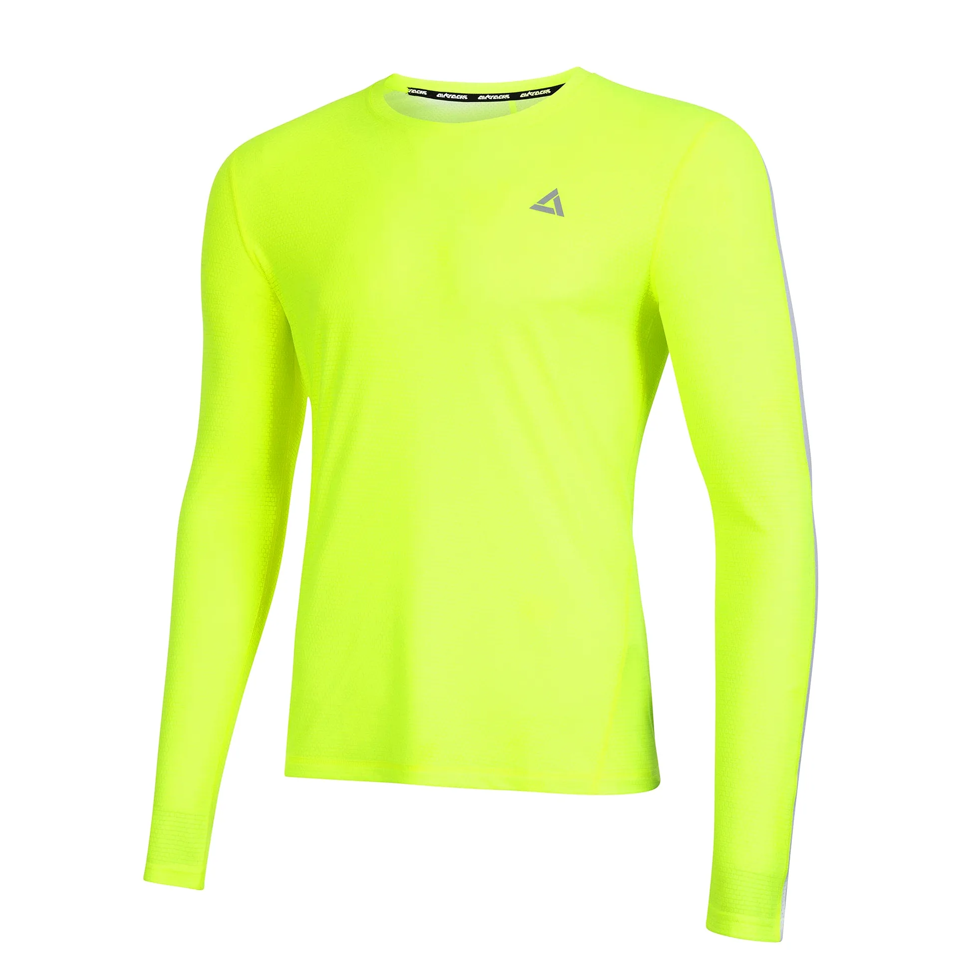 Airtracks Pro Line - Camisa Funcional de Manga Larga para Correr, Talla M, Color Blanco Neón