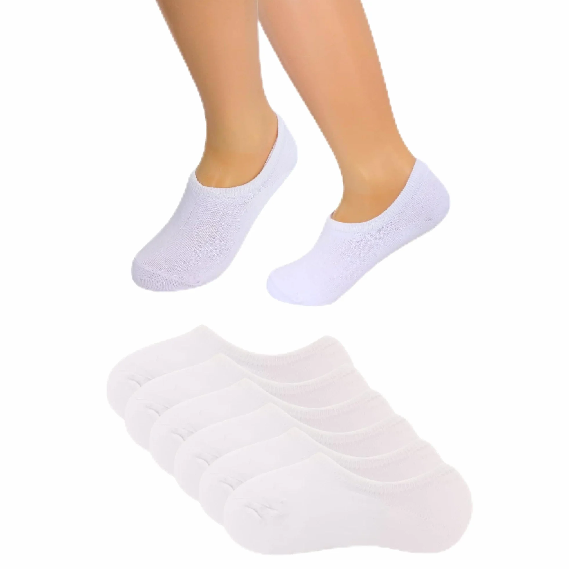 Calcetines invisibles niño niña algodón cortos transpirables antideslizantes silicona